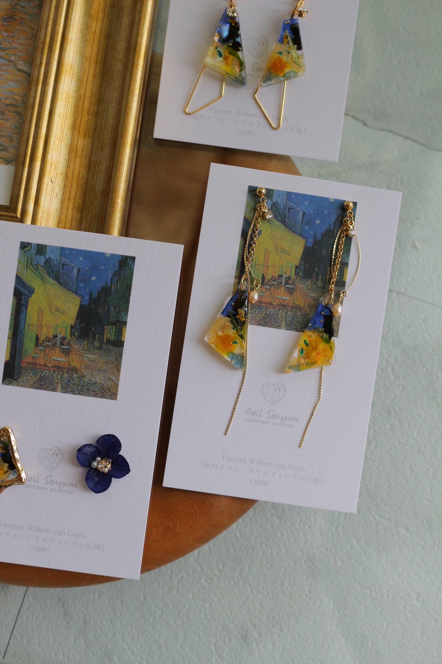 Gogh Inspired Earrings Café Terrace at Night -夜のカフェ・テラスフォーラム広場