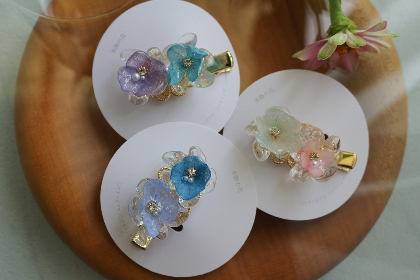Clear Flowers Hair Clip - No.2