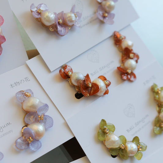 Hanayome Earrings with Pearl - 8 colors