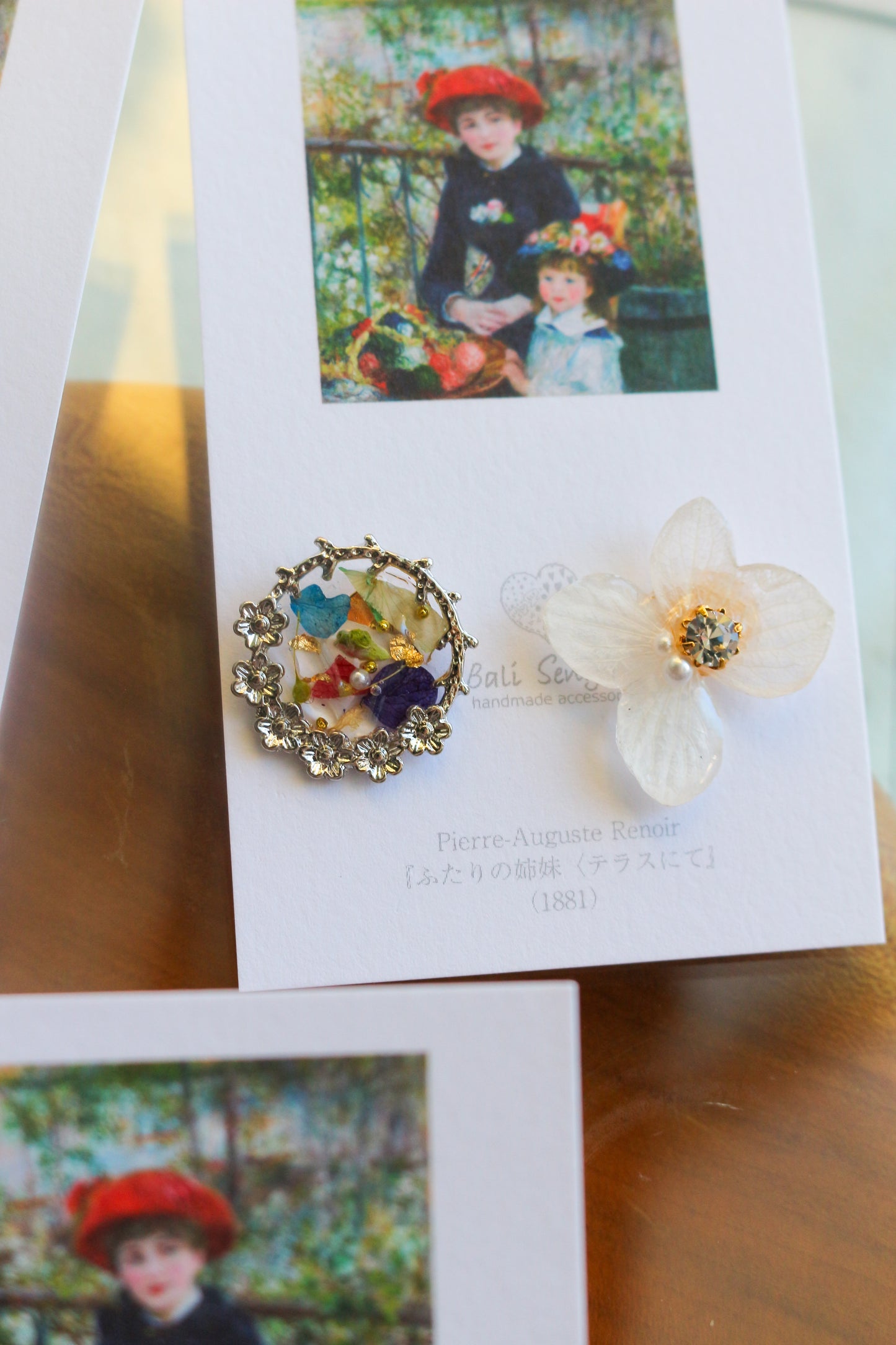 Renoir's Two Sisters Inspired Flower Earrings No.5 ピアスTitanium Pierce "ふたりの姉妹"