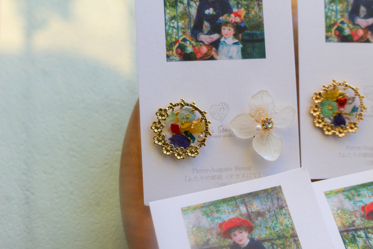 Renoir's Two Sisters Inspired Earrings No.6 イヤリング Clip-on "ふたりの姉妹"