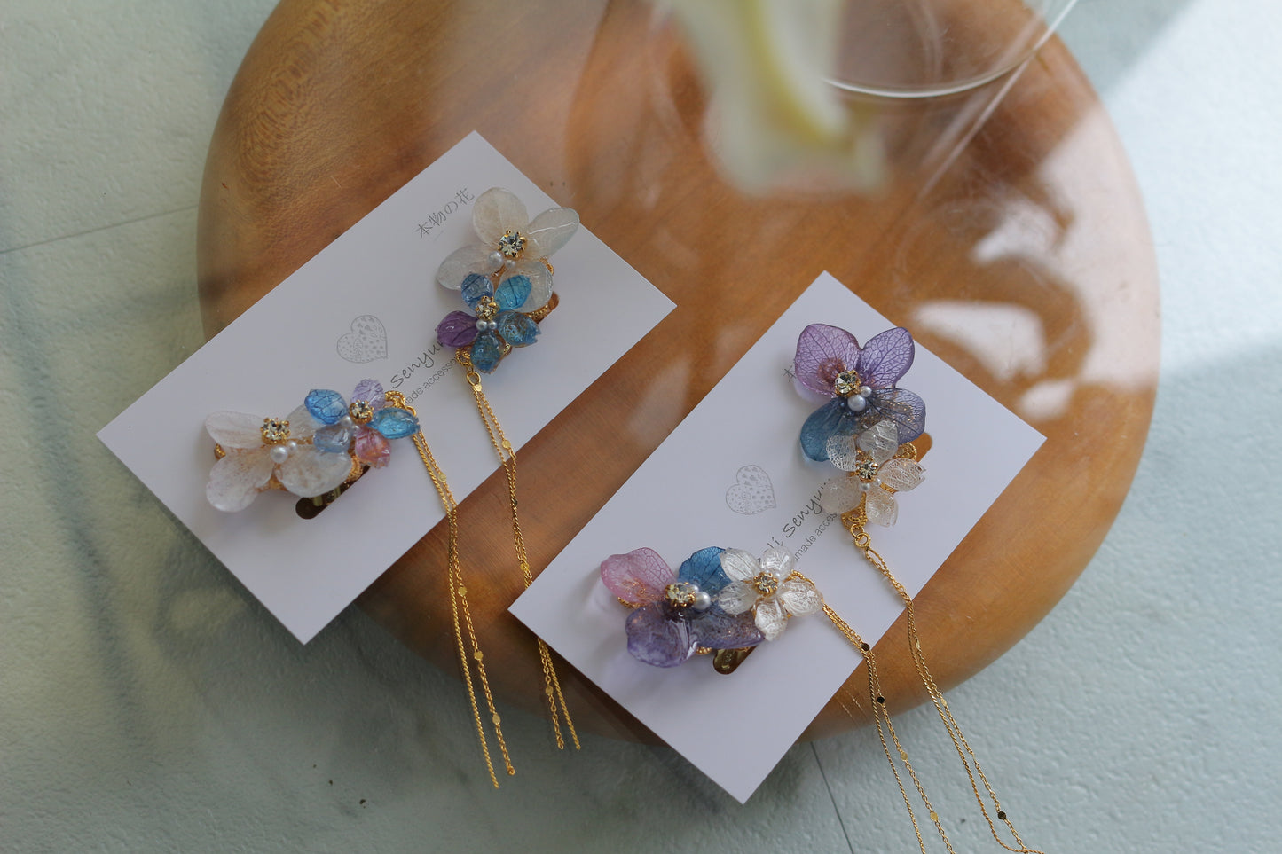 Hydrangea Flying Butterfly No.34 - Clip-on(イヤリング)