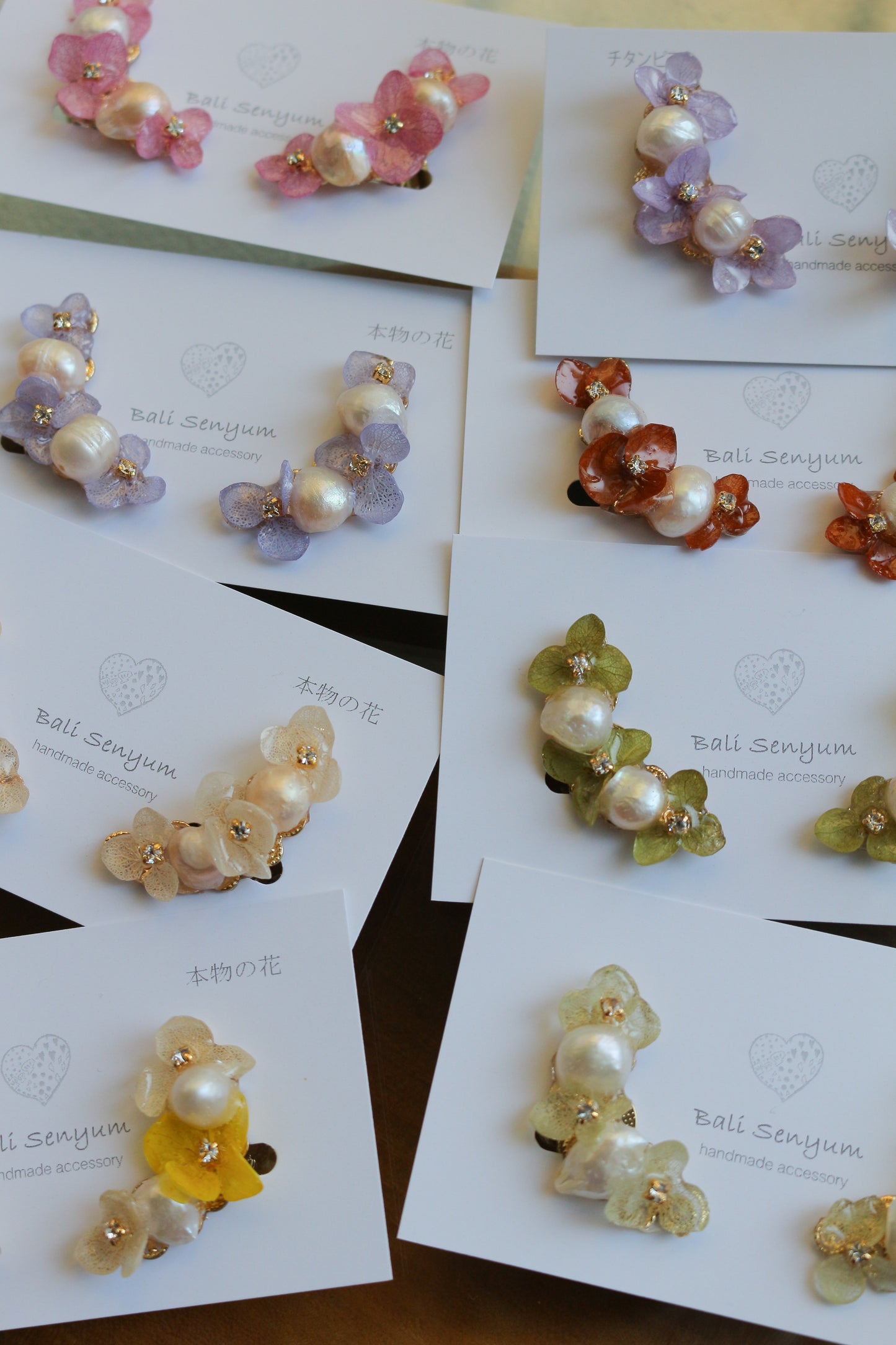 Hanayome Earrings with Pearl - 8 colors
