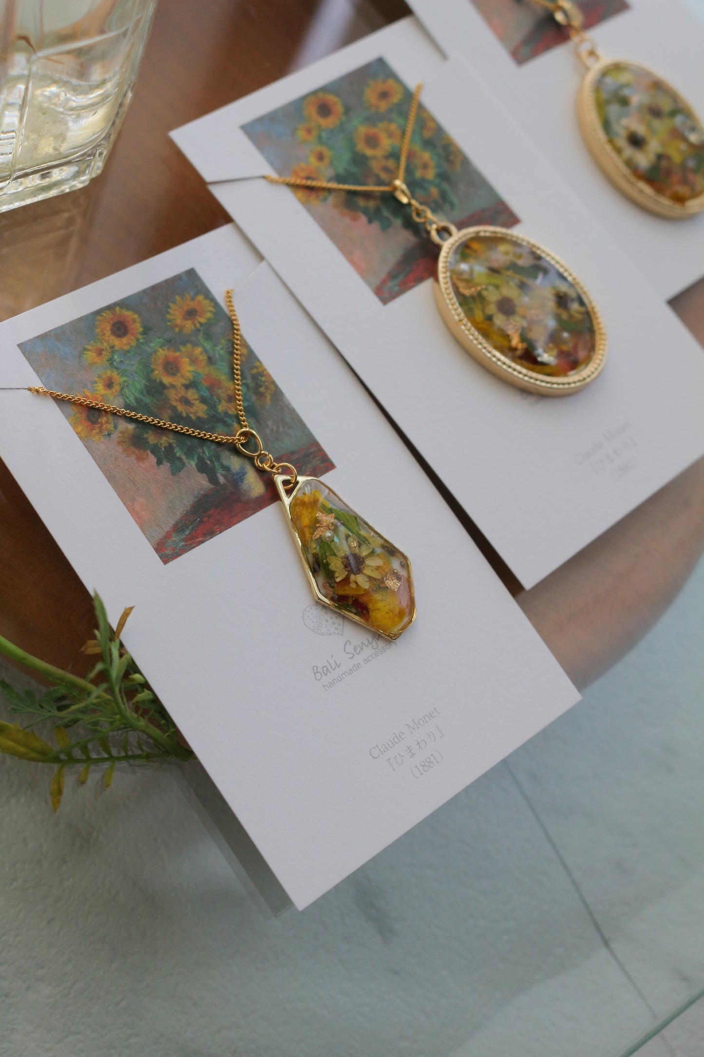 Claude Monet's Sunflowers Inspired Necklace - ひまわり BIG No.1