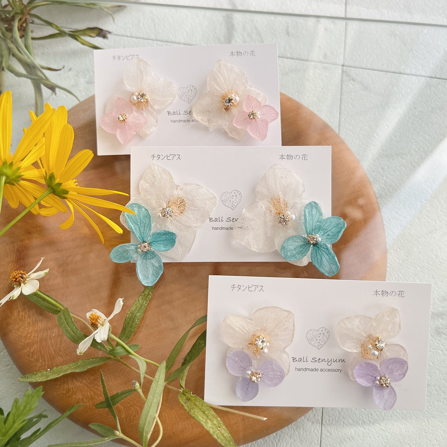 Paired Hydrangea No.16 - Titanium Pierce(ピアス)Limited item