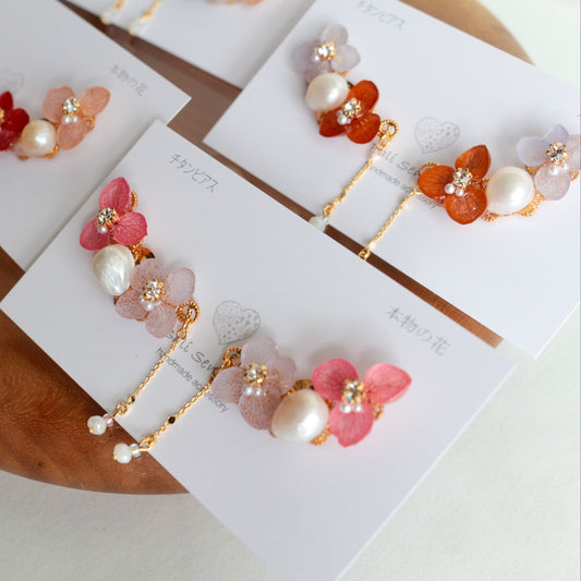 Hydrangea Pearl Flower Earring No.6 Titanium Pierce(ピアス)