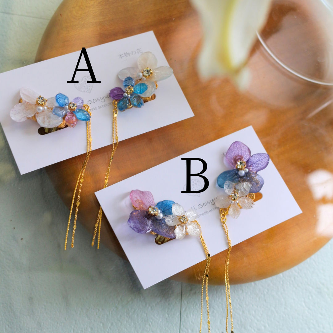 Hydrangea Flying Butterfly No.34 - Clip-on(イヤリング)