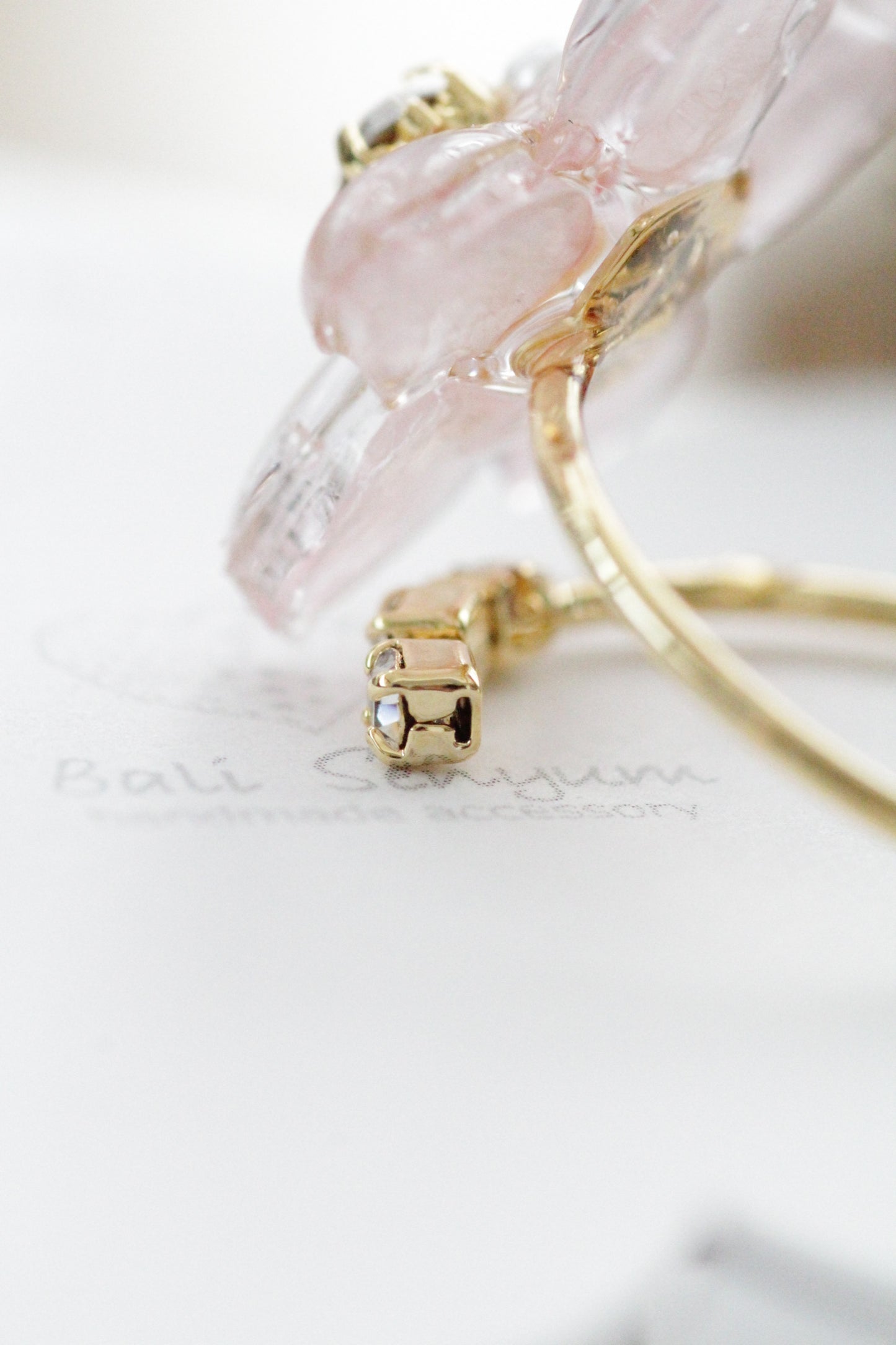 Someiyoshino Sakura Ring with Three Gems NEW