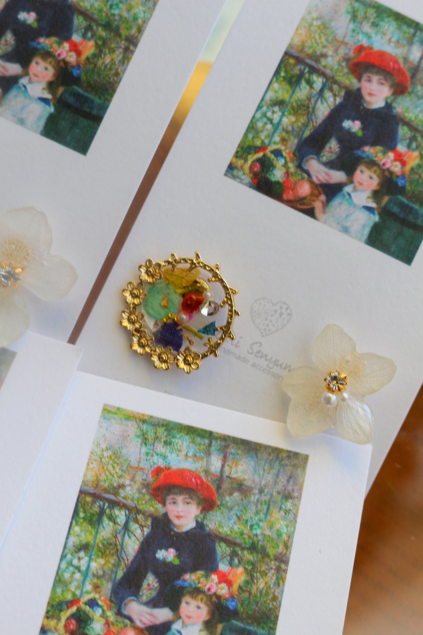 Renoir's Two Sisters Inspired Earrings No.6 イヤリング Clip-on "ふたりの姉妹"