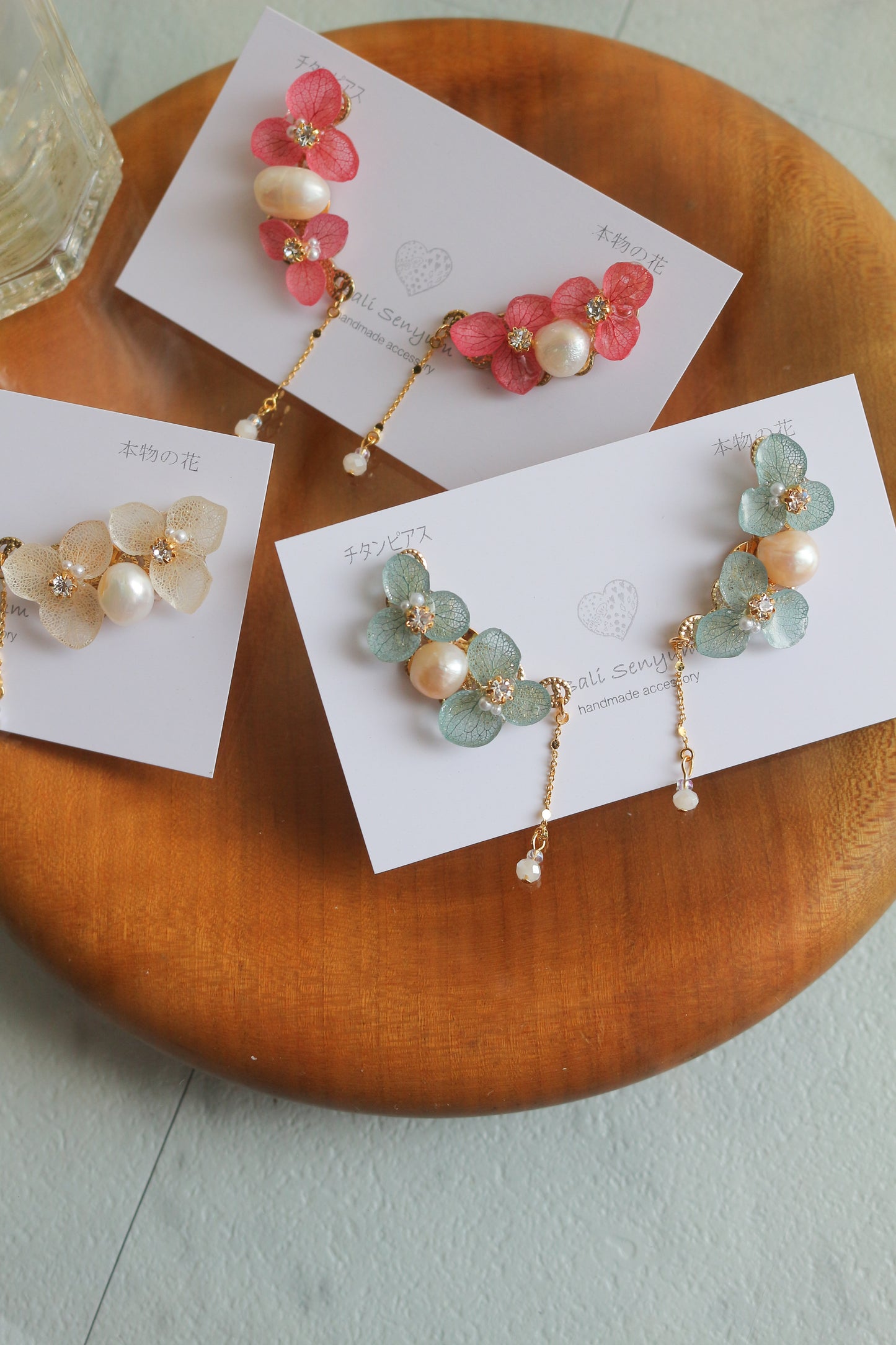 Hydrangea Pearl Flower Earring No.3