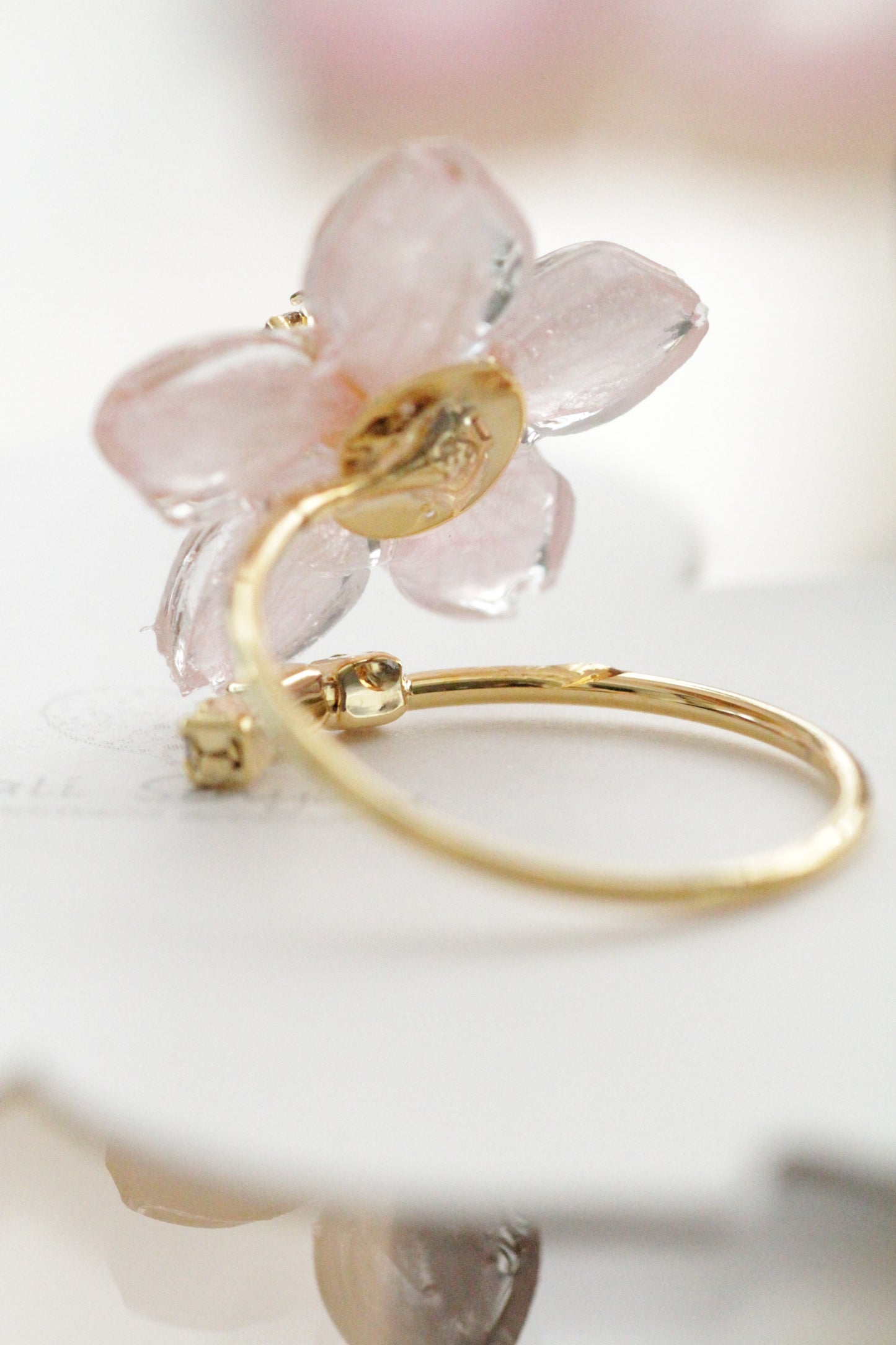 Someiyoshino Sakura Ring with Three Gems NEW