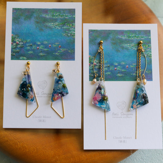 Claude Monet Water Lilies Inspired Triangular Floral -睡蓮