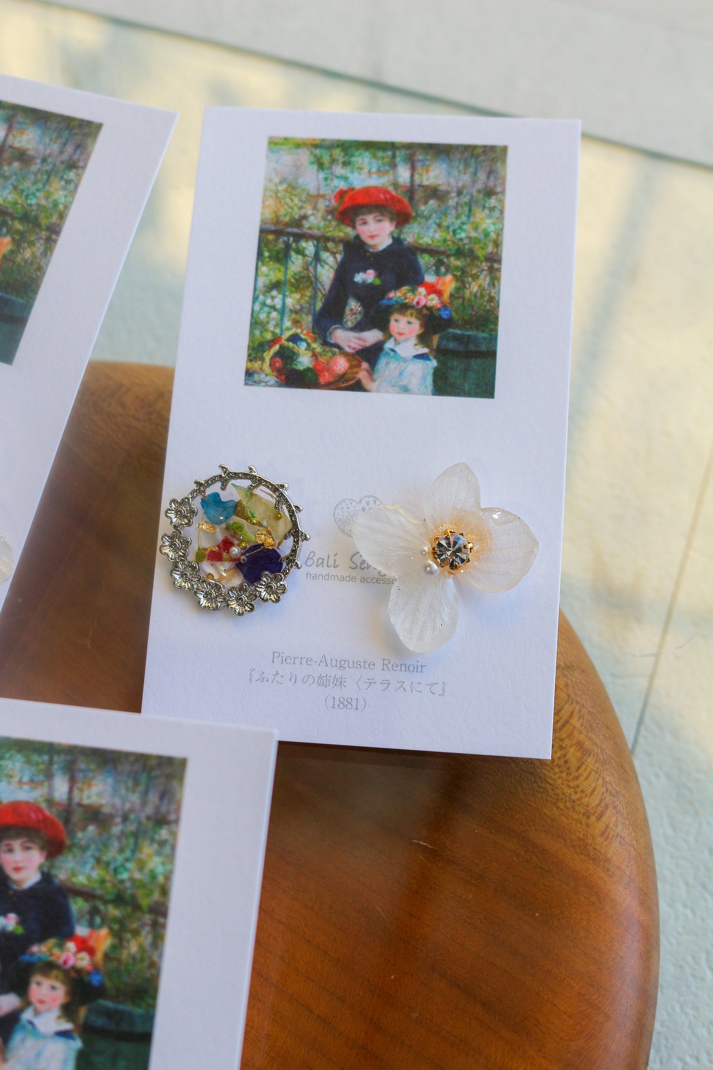 Renoir's Two Sisters Inspired Flower Earrings No.5 ピアスTitanium Pierce "ふたりの姉妹"