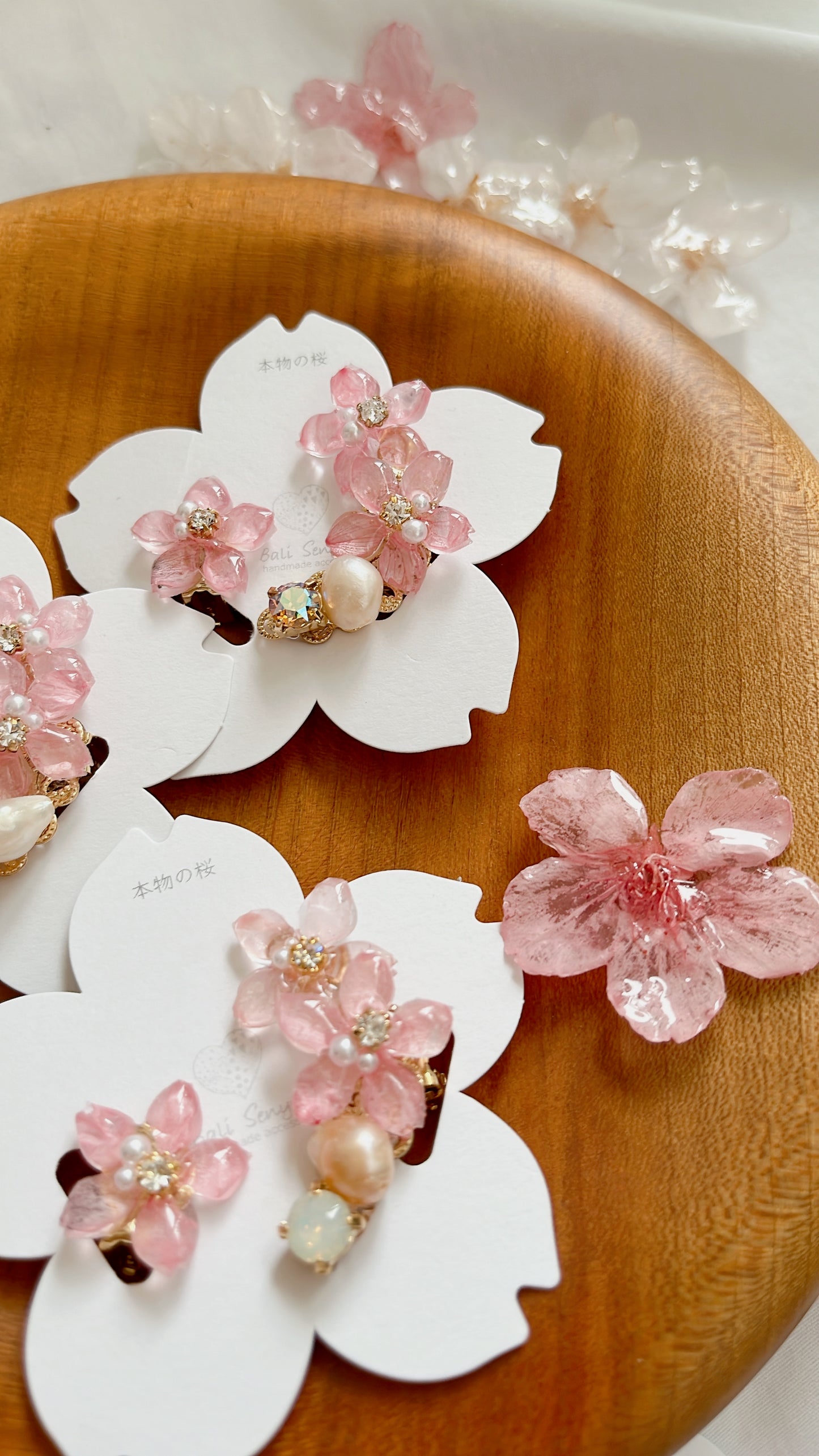 Someiyoshino Double Sakura Earring and Ear Cuff #S028