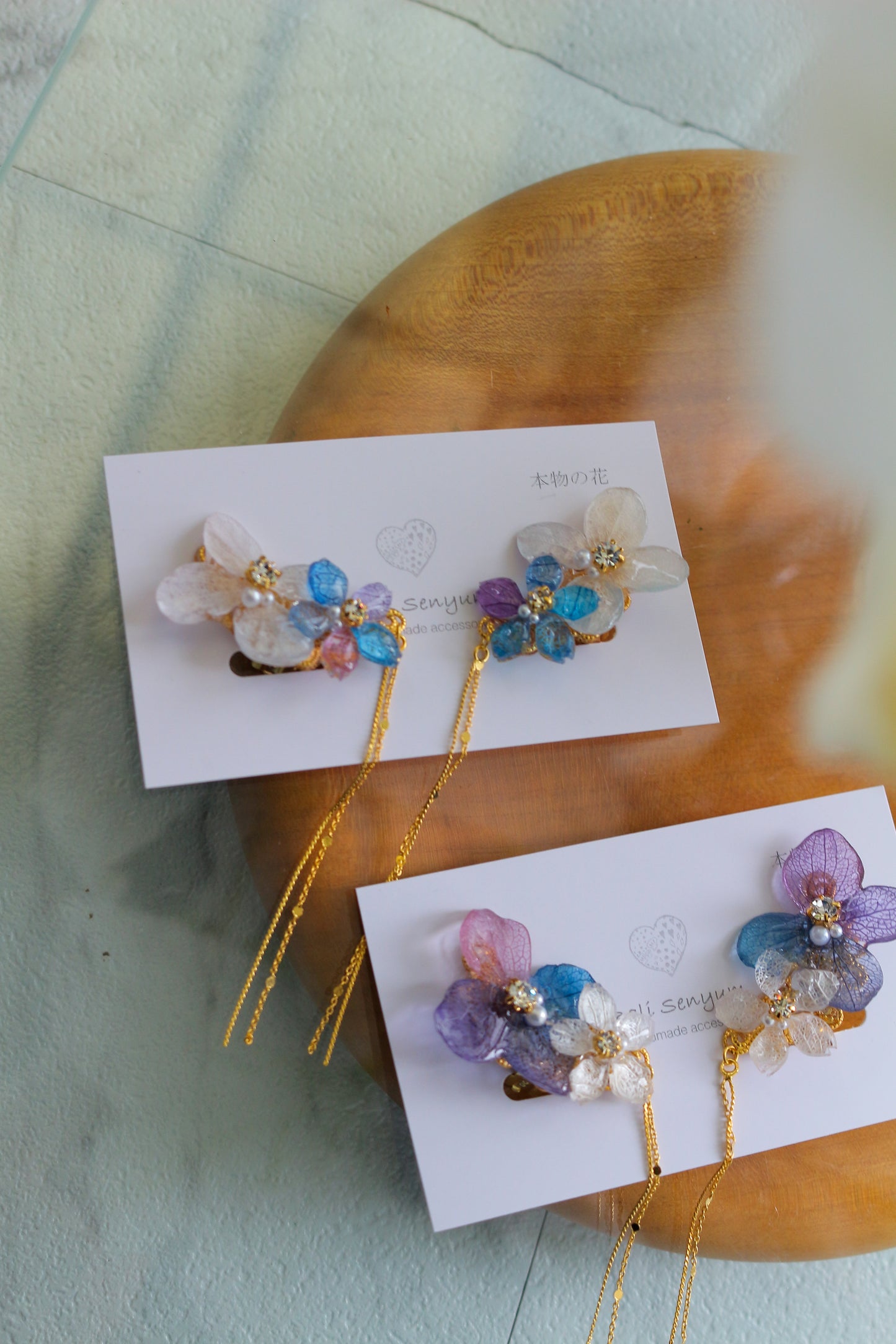 Hydrangea Flying Butterfly No.34 - Clip-on(イヤリング)