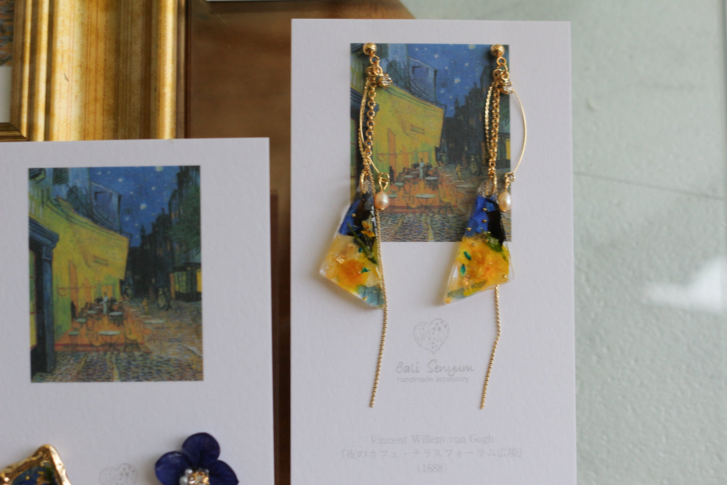 Gogh Inspired Earrings Café Terrace at Night -夜のカフェ・テラスフォーラム広場
