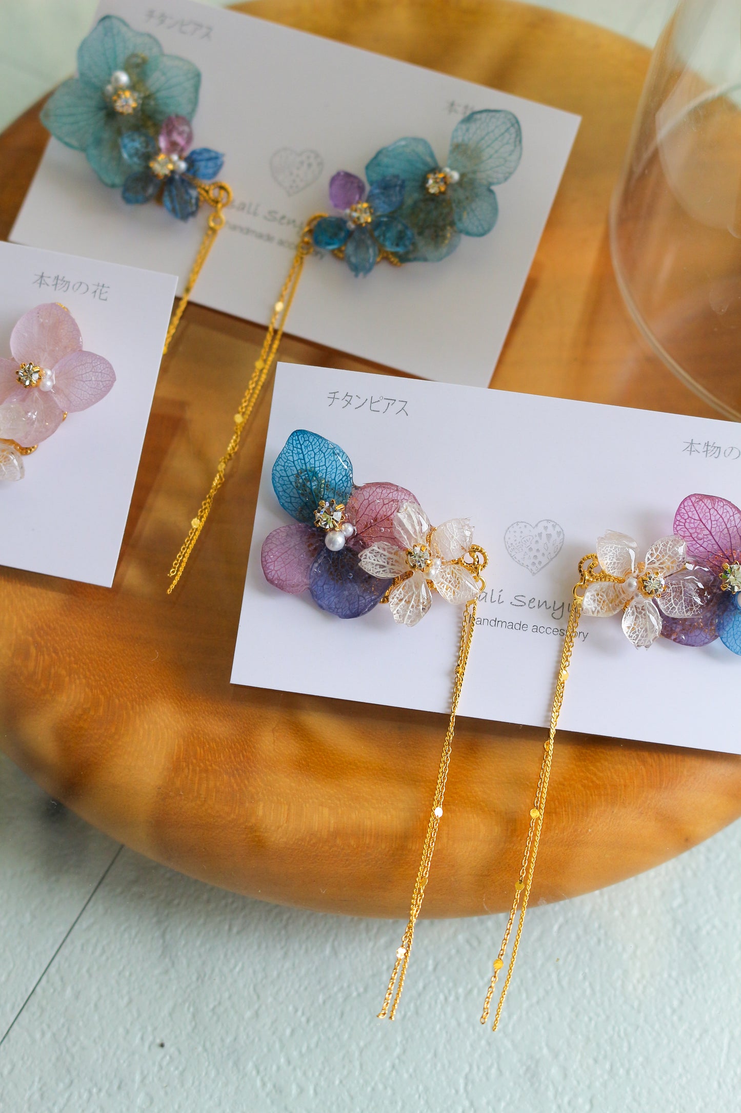 Hydrangea Flying Butterfly No.35- Titanium Pierce(ピアス)