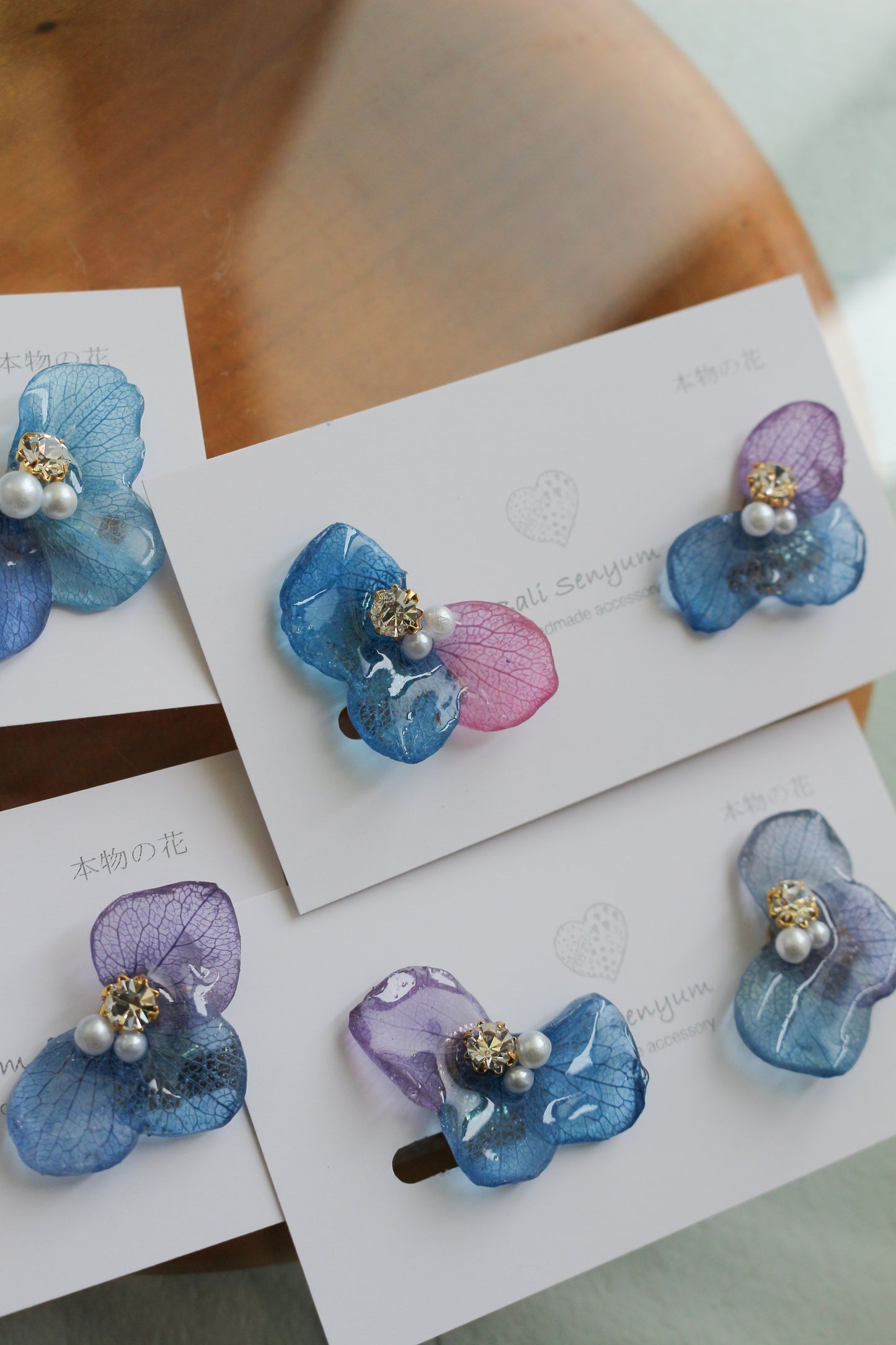 Gradation Hydrangea Wing No.125 - Clip-on(イヤリング)