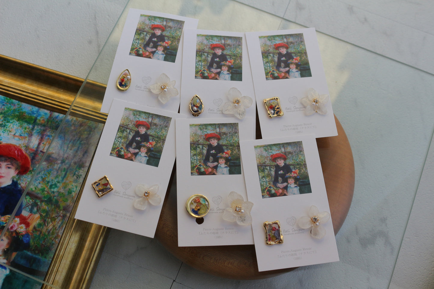 Renoir's Two Sisters Inspired Earrings No.7 イヤリング Clip-on "ふたりの姉妹"