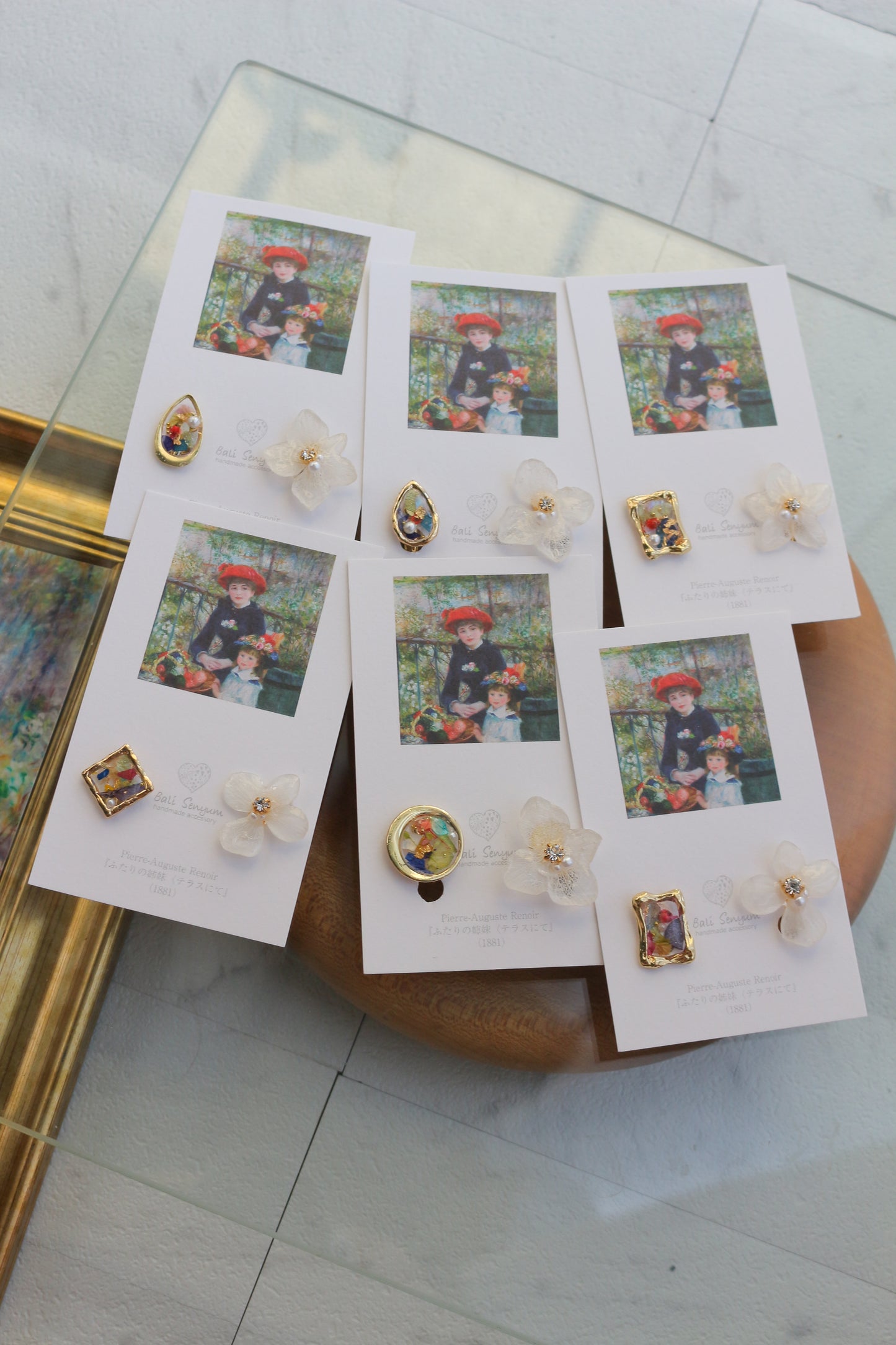 Renoir's Two Sisters Inspired Earrings No.7 イヤリング Clip-on "ふたりの姉妹"