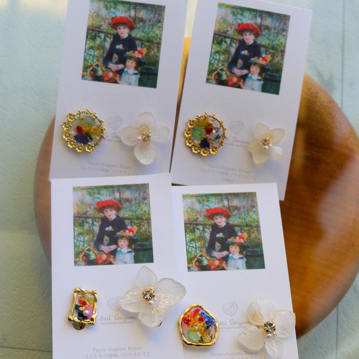 Renoir's Two Sisters Inspired Earrings No.6 イヤリング Clip-on "ふたりの姉妹"