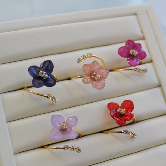 Hydrangea Three Gems NEW Ring No.13