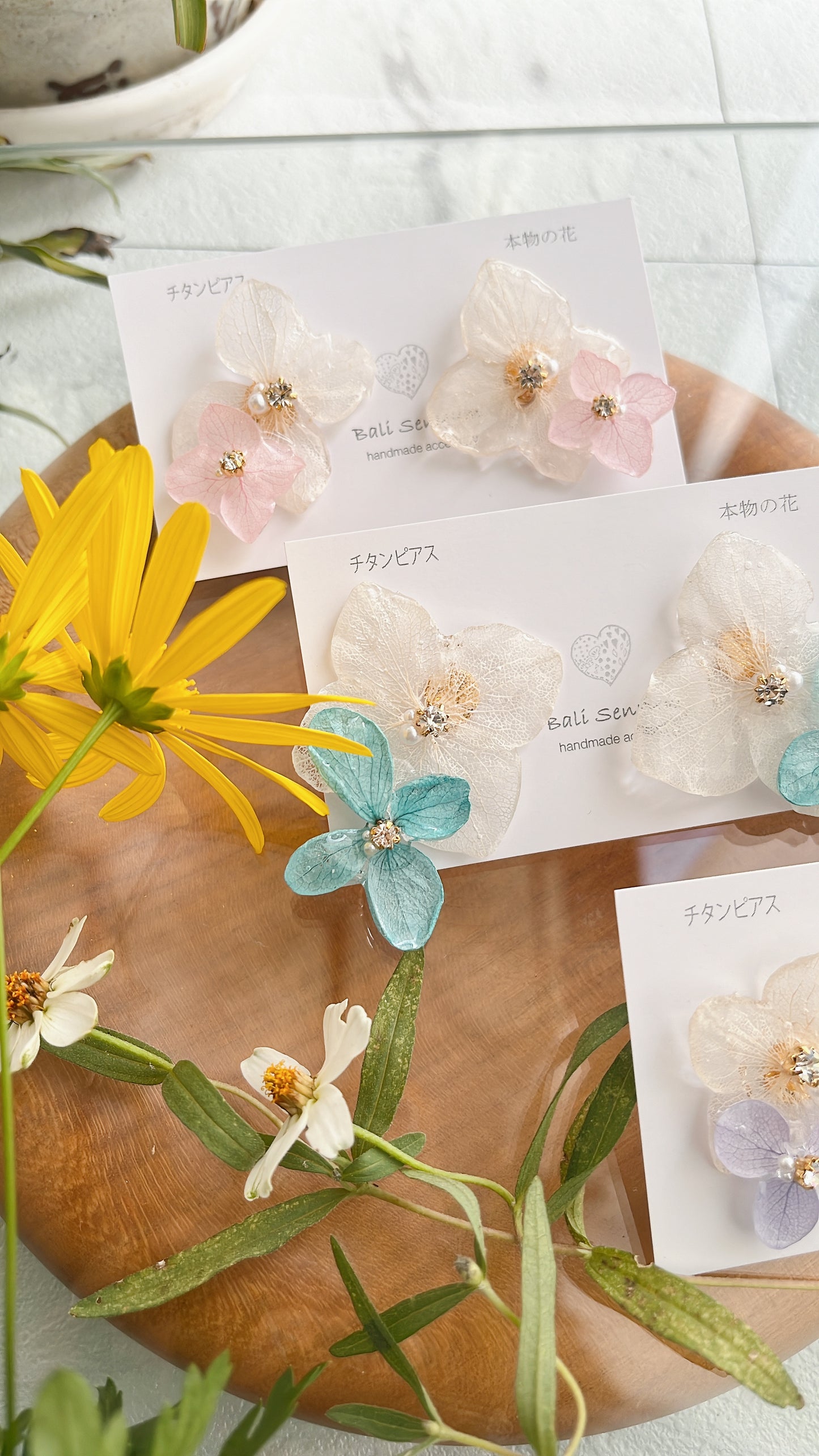 Paired Hydrangea No.16 - Titanium Pierce(ピアス)Limited item