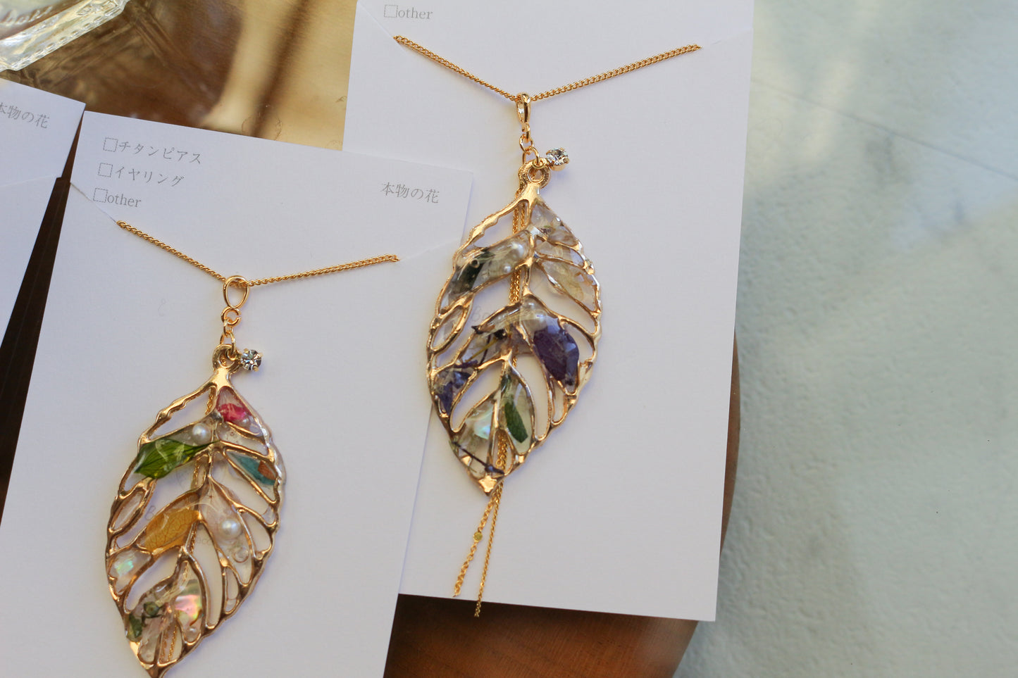 Leaf Necklace with chain 60cm No.4