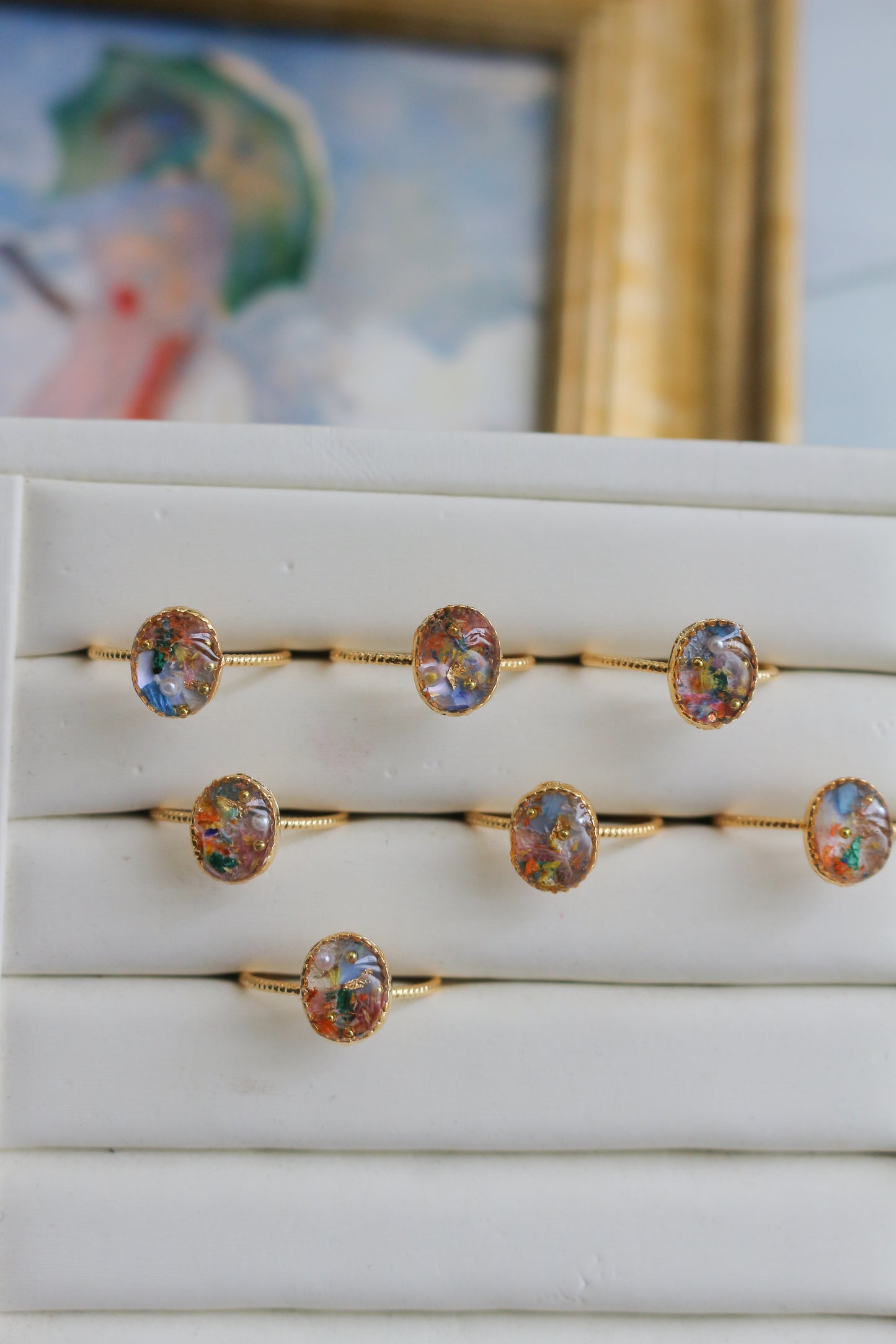 Monet Woman with a Parasol Inspired Ring No.1 -散歩 日傘をさす女性