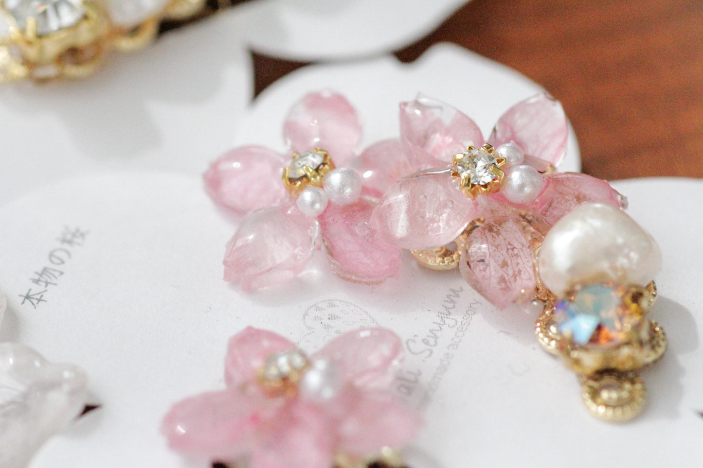 Someiyoshino Double Sakura Earring and Ear Cuff #S028