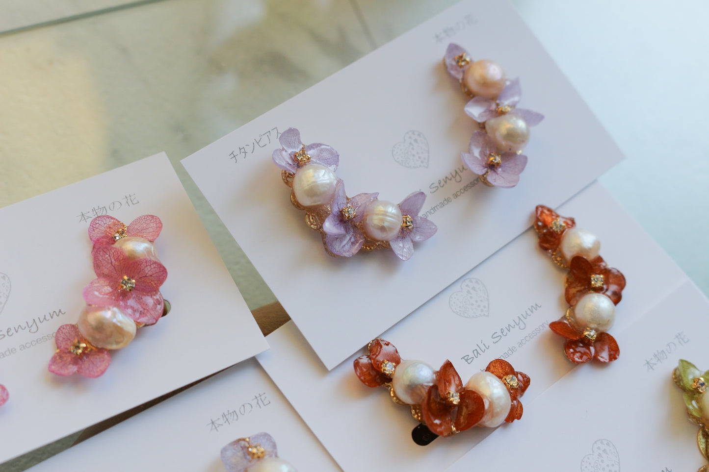 Hanayome Earrings with Pearl - 8 colors