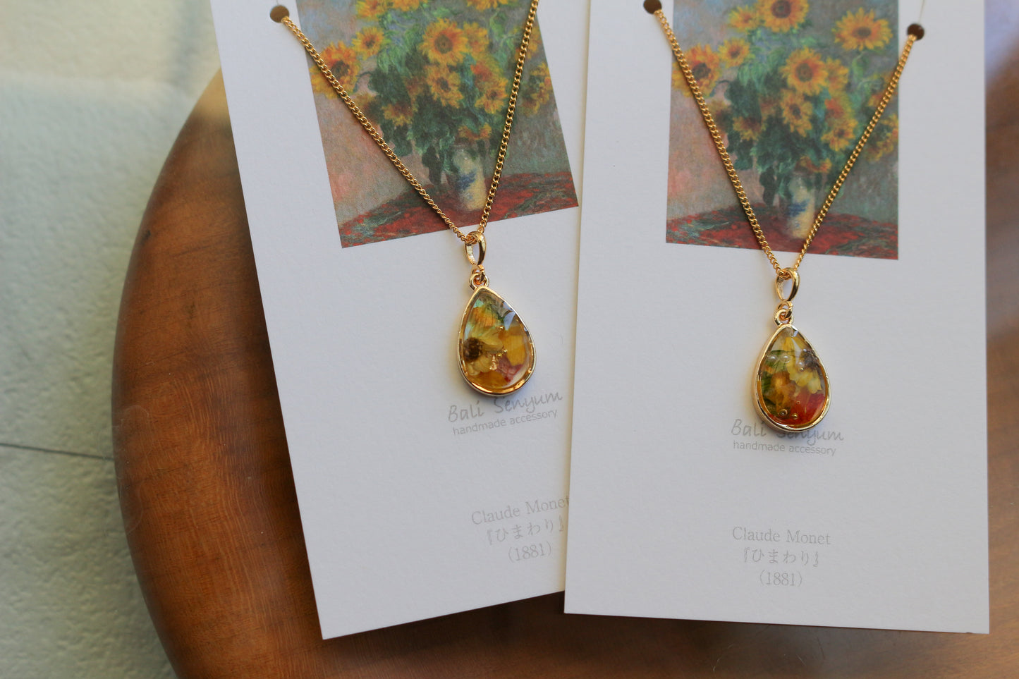 Claude Monet's Sunflowers Inspired Necklace - ひまわり