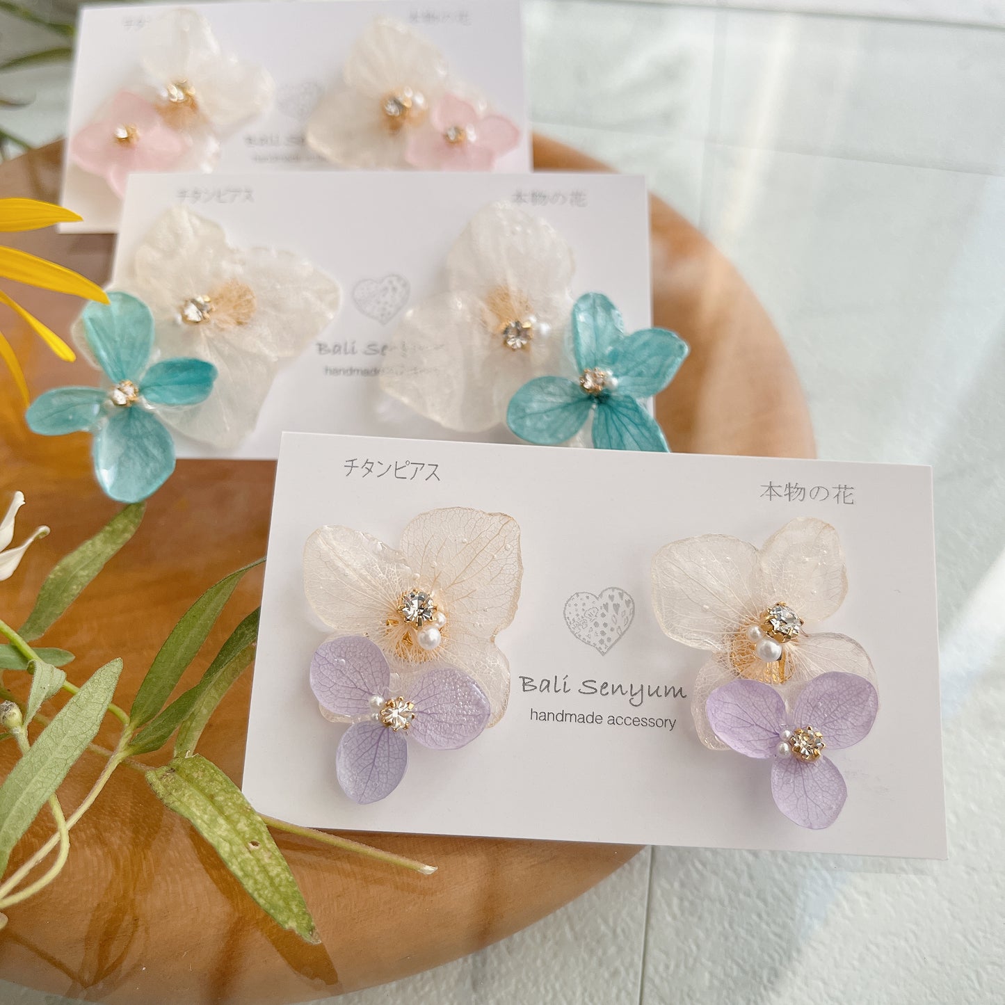 Paired Hydrangea No.16 - Titanium Pierce(ピアス)Limited item
