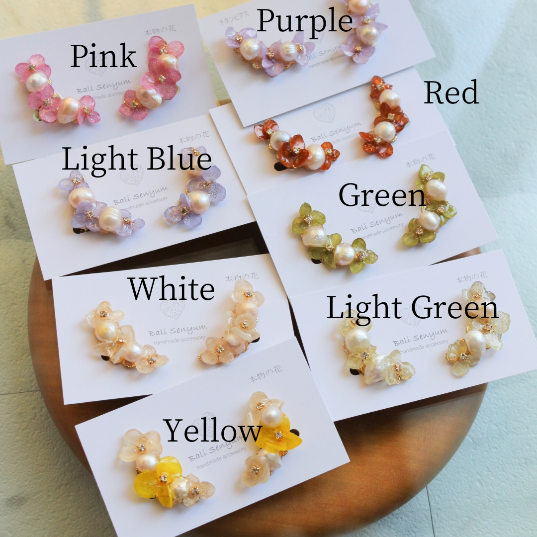 Hanayome Earrings with Pearl - 8 colors
