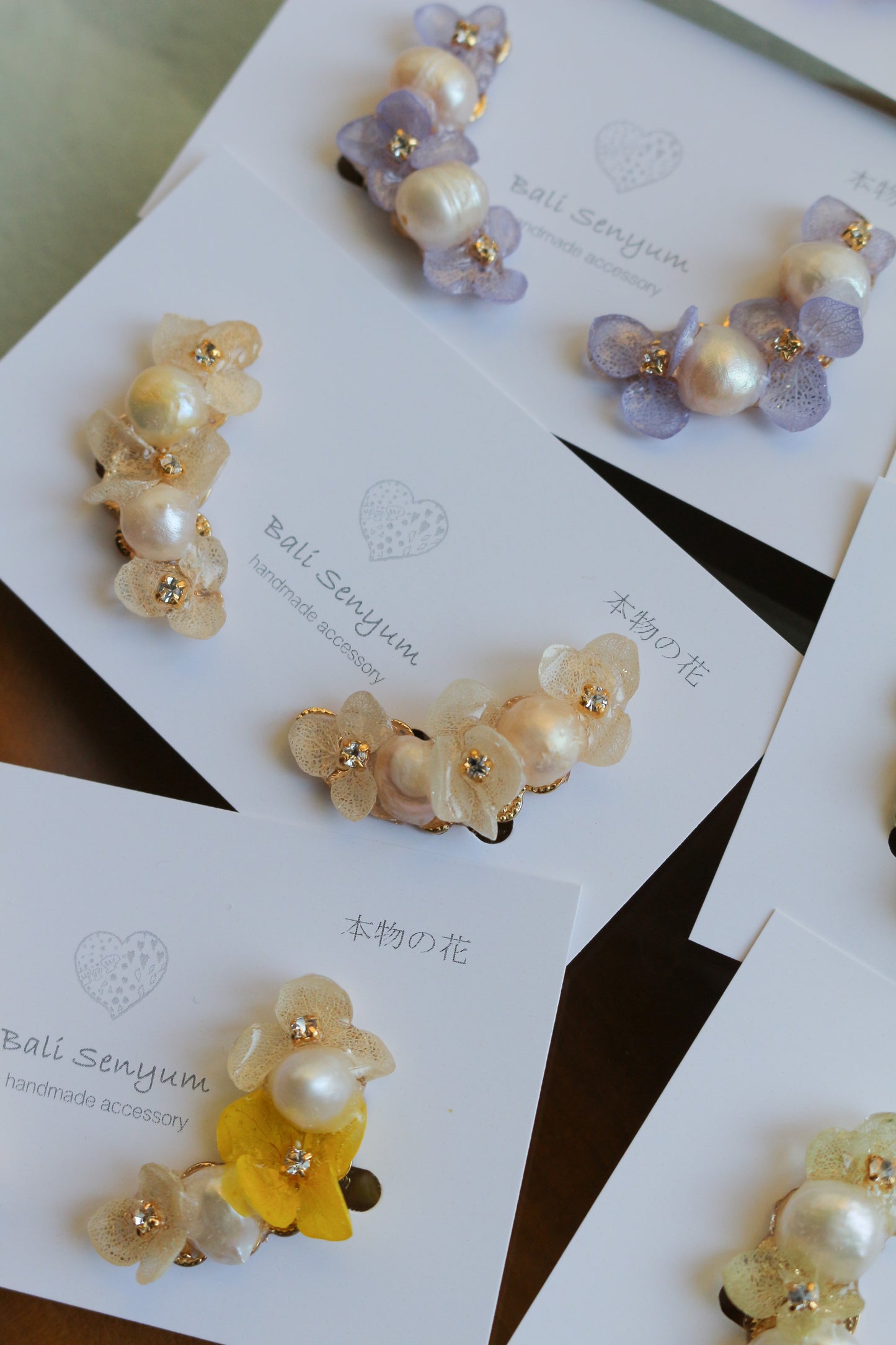 Hanayome Earrings with Pearl - 8 colors