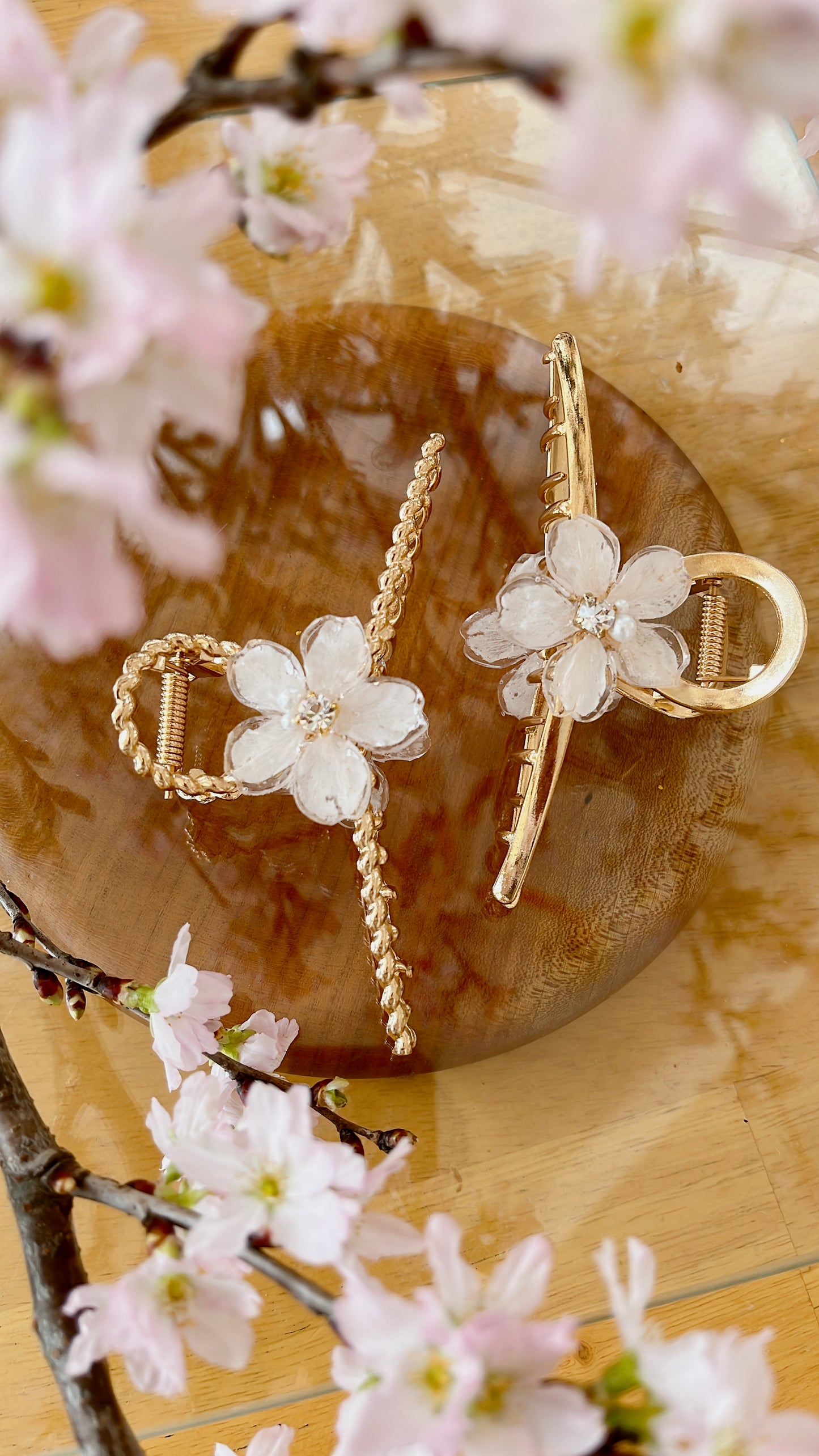 Someiyoshino Sakura Hair Clip - White Big