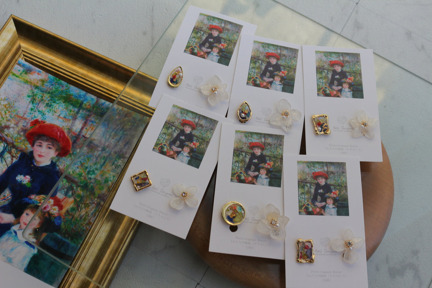 Renoir's Two Sisters Inspired Earrings No.7 イヤリング Clip-on "ふたりの姉妹"