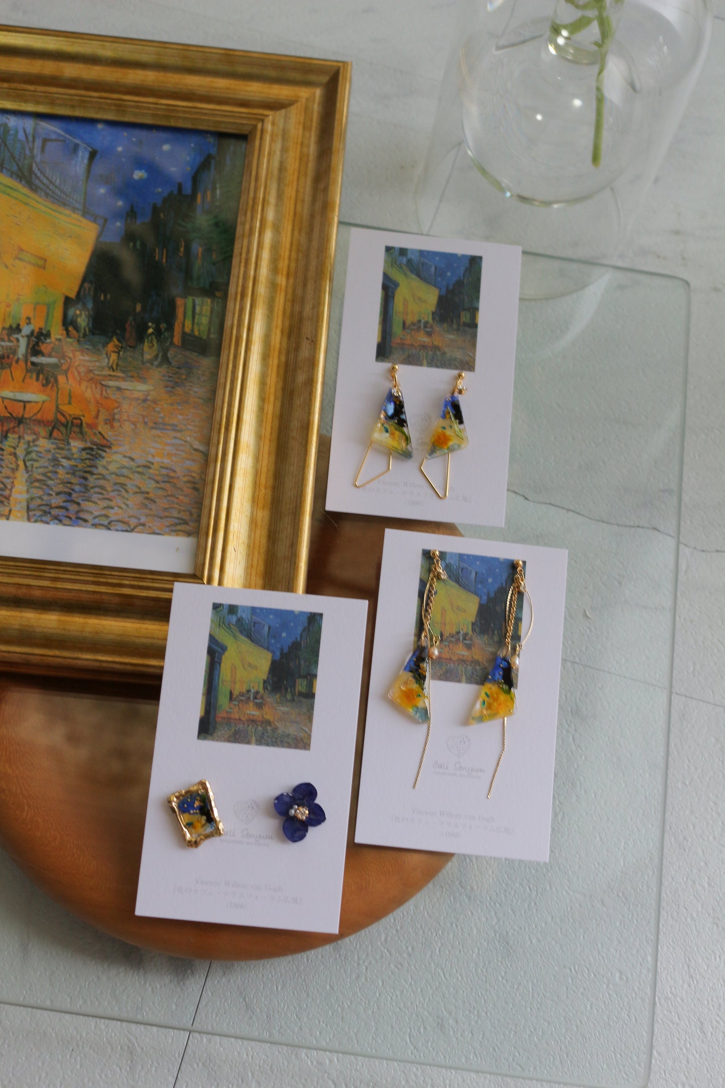 Gogh Inspired Earrings Café Terrace at Night -夜のカフェ・テラスフォーラム広場