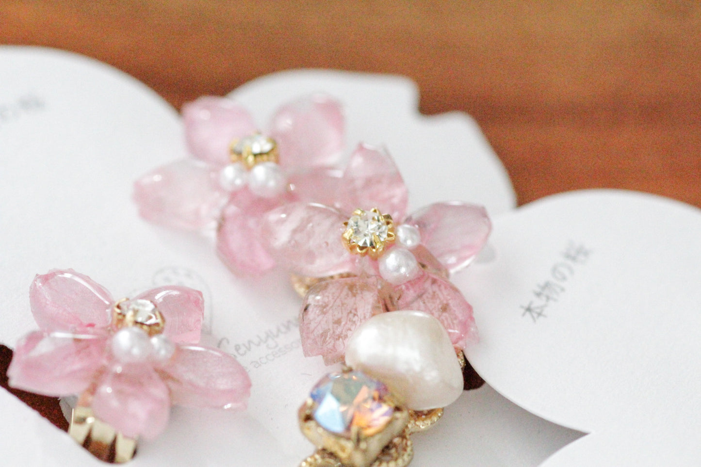 Someiyoshino Double Sakura Earring and Ear Cuff #S028