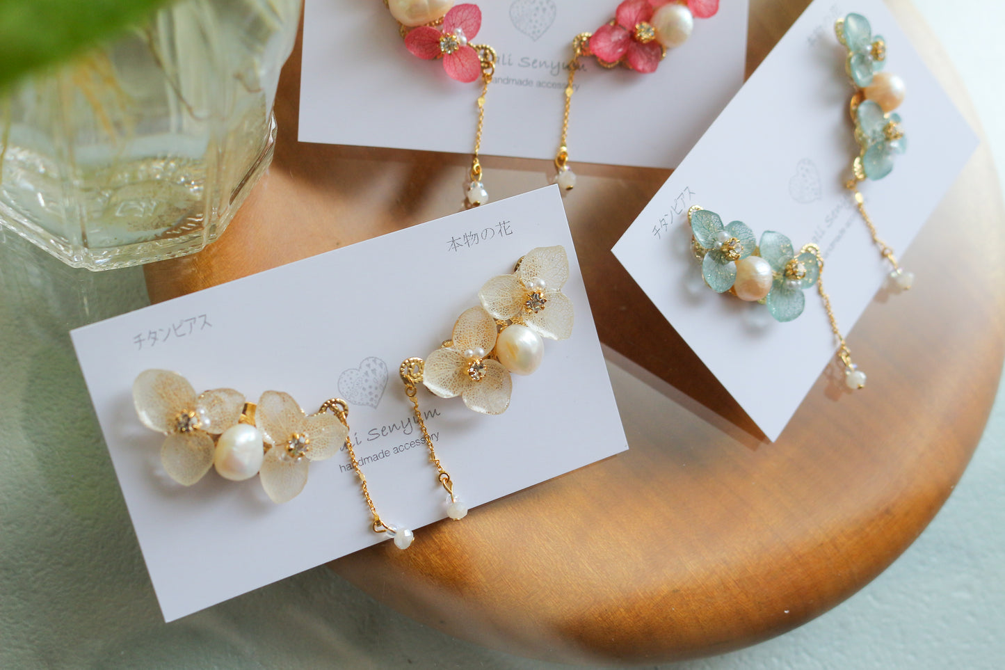 Hydrangea Pearl Flower Earring No.3