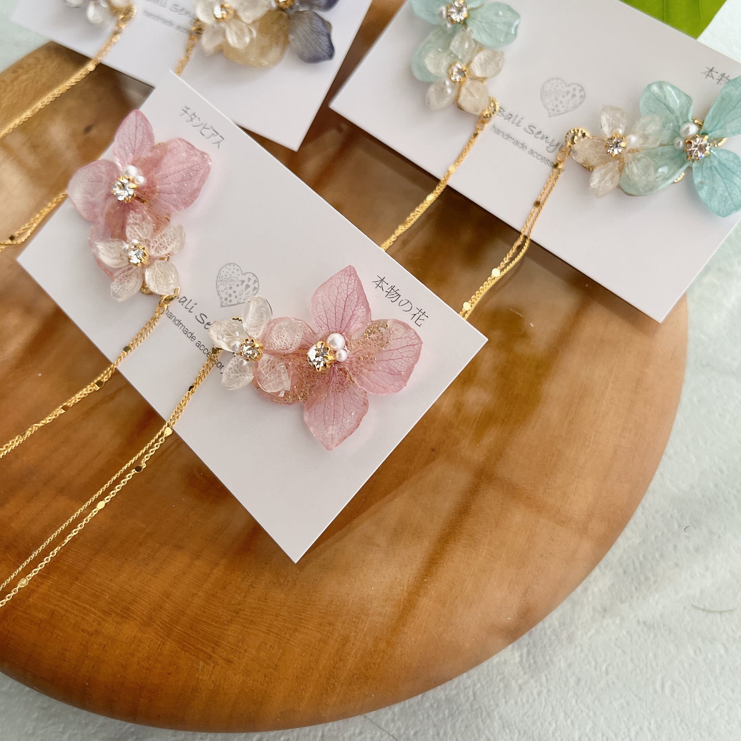 Hydrangea Flying Butterfly No.5- Titanium Pierce(ピアス)