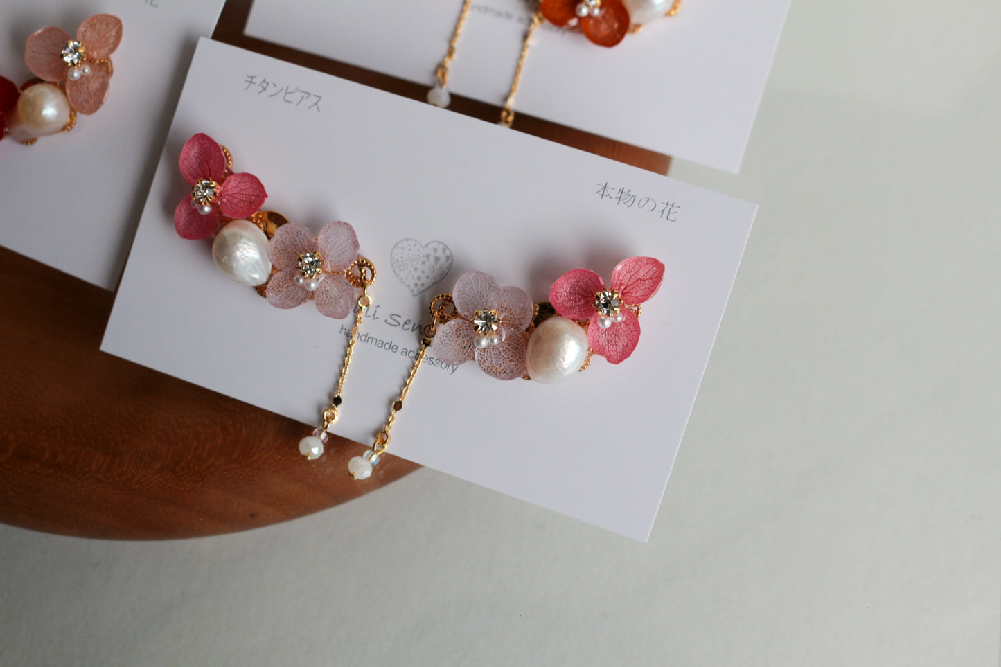 Hydrangea Pearl Flower Earring No.6 Titanium Pierce(ピアス)