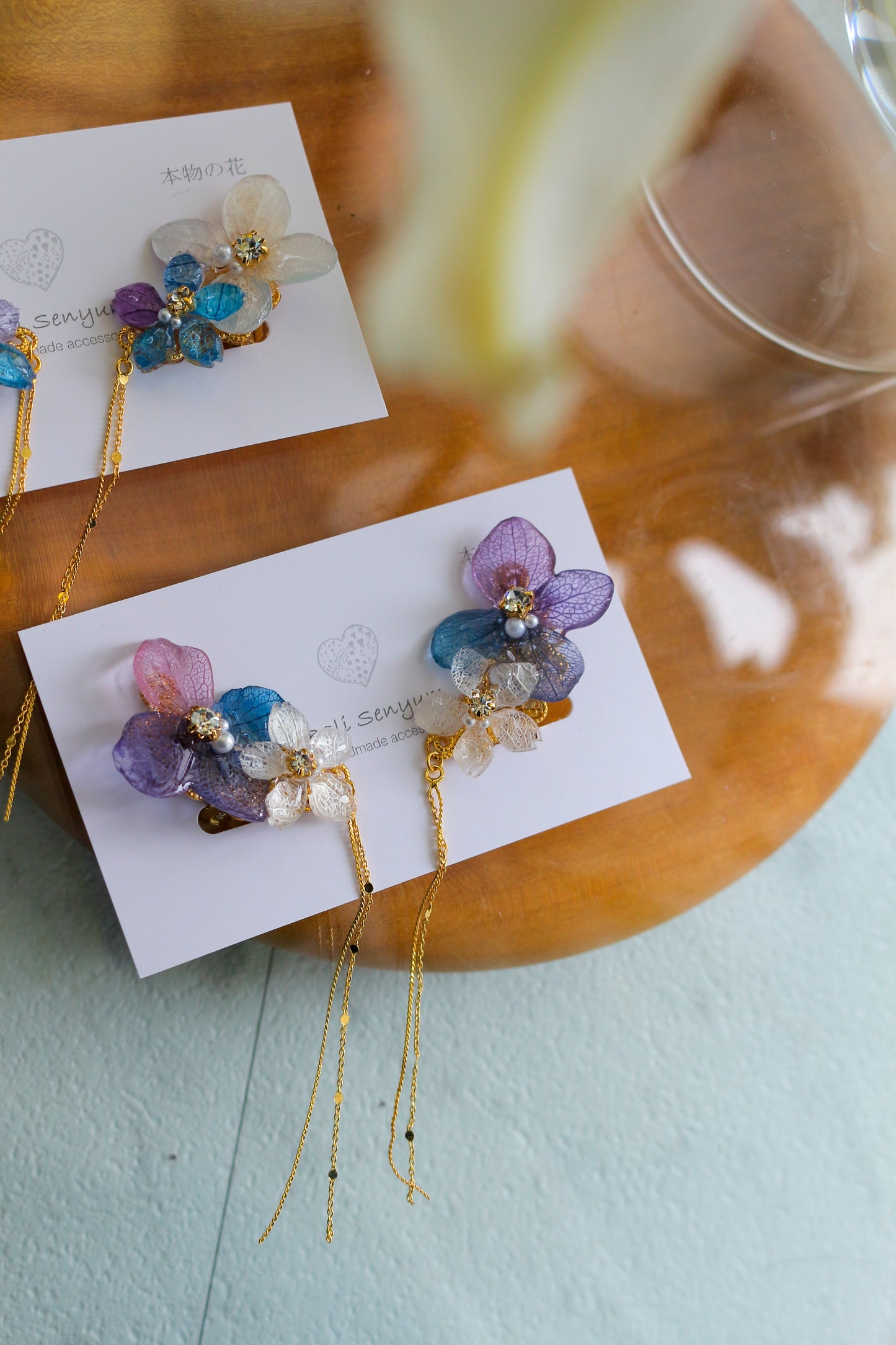 Hydrangea Flying Butterfly No.34 - Clip-on(イヤリング)