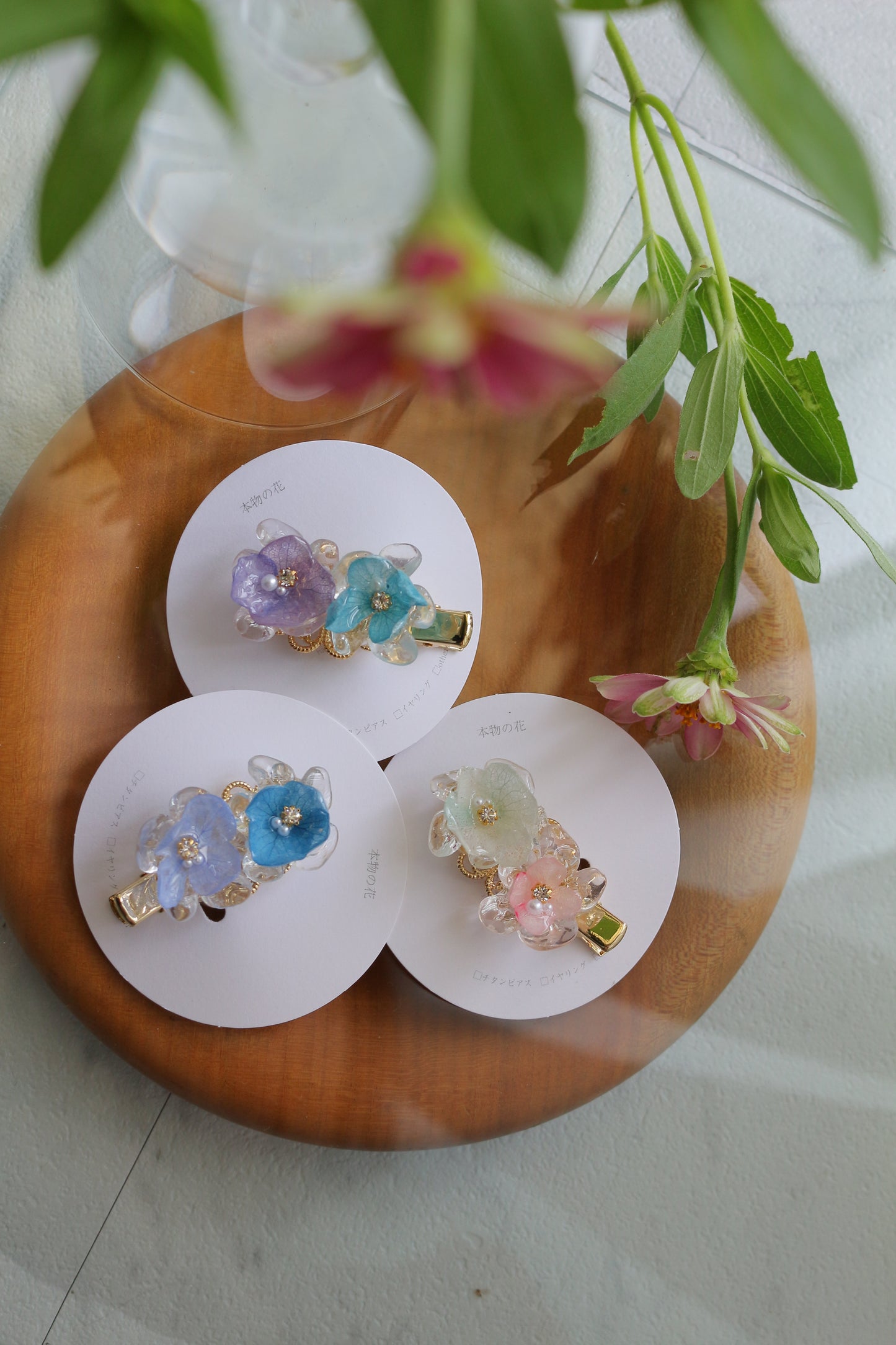 Clear Flowers Hair Clip - No.2