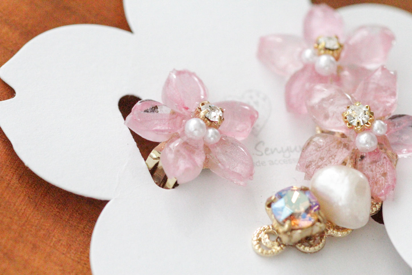 Someiyoshino Double Sakura Earring and Ear Cuff #S028