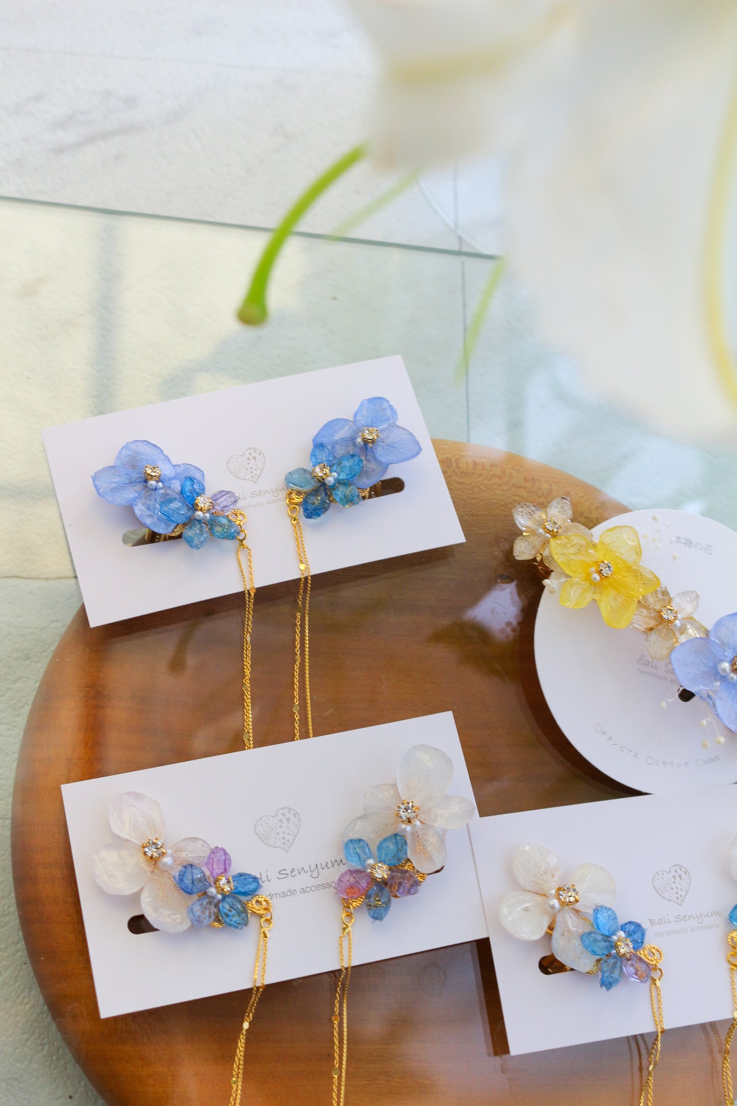 Hydrangea Flying Butterfly No.32 - Clip-on(イヤリング)