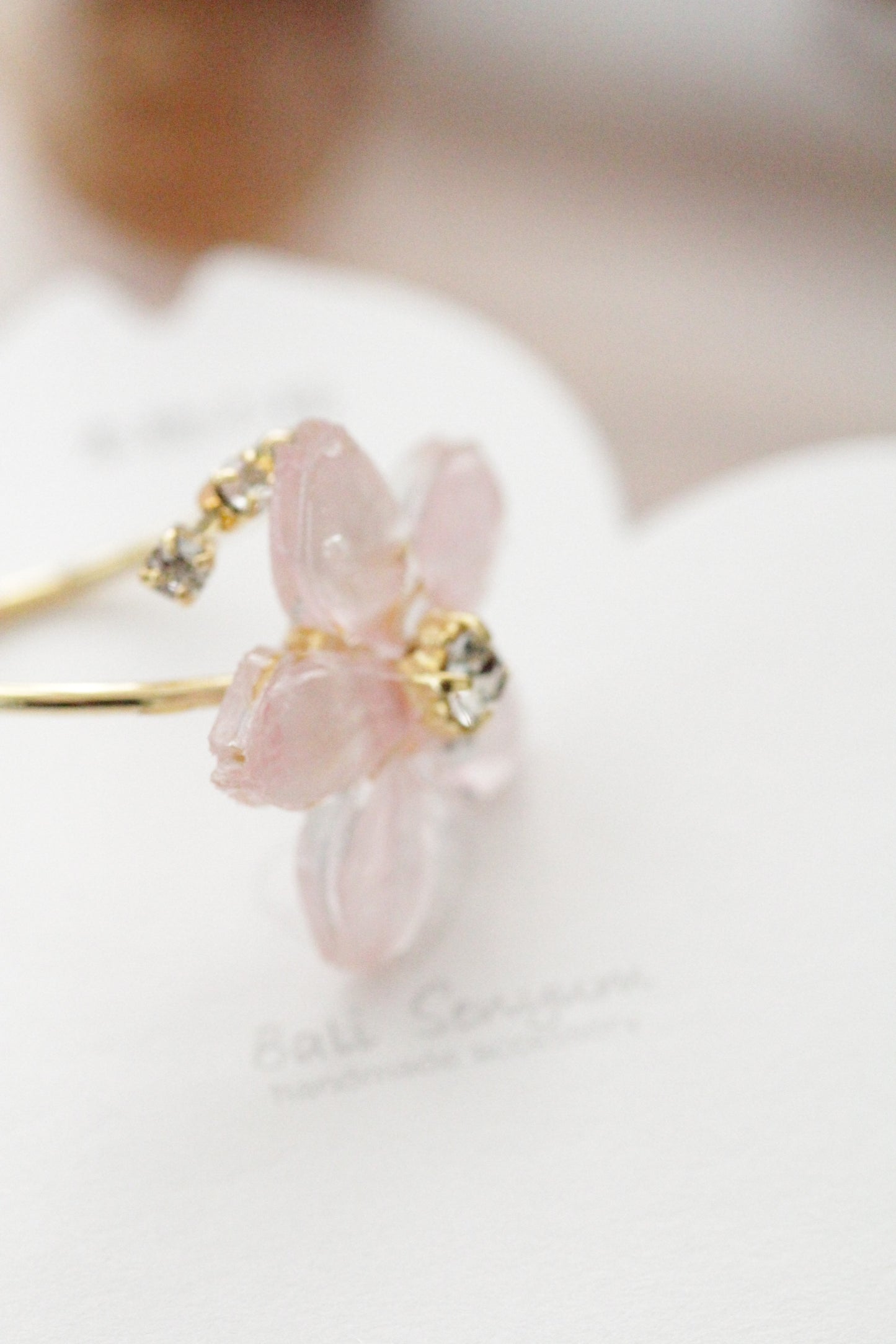 Someiyoshino Sakura Ring with Three Gems NEW