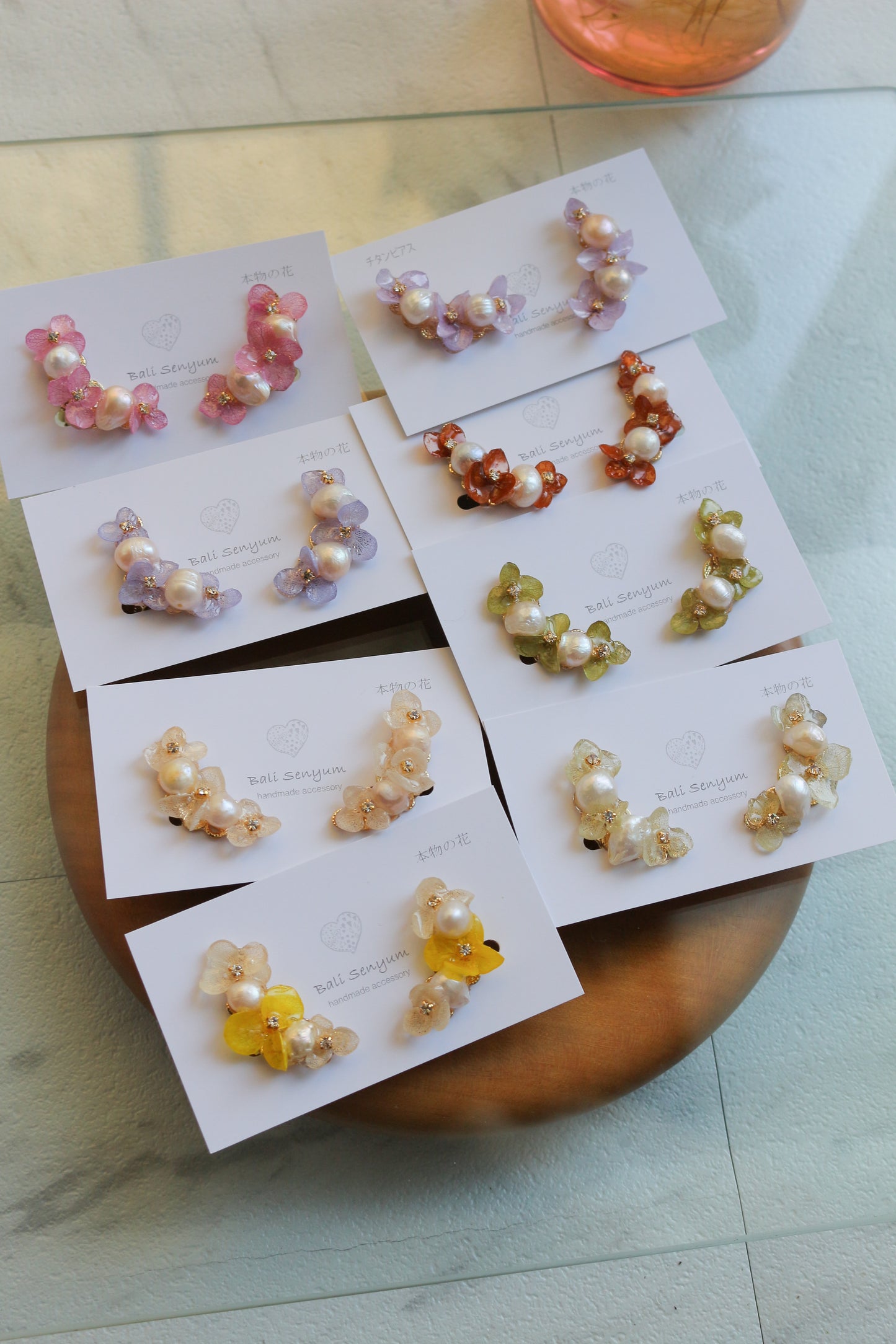 Hanayome Earrings with Pearl - 8 colors