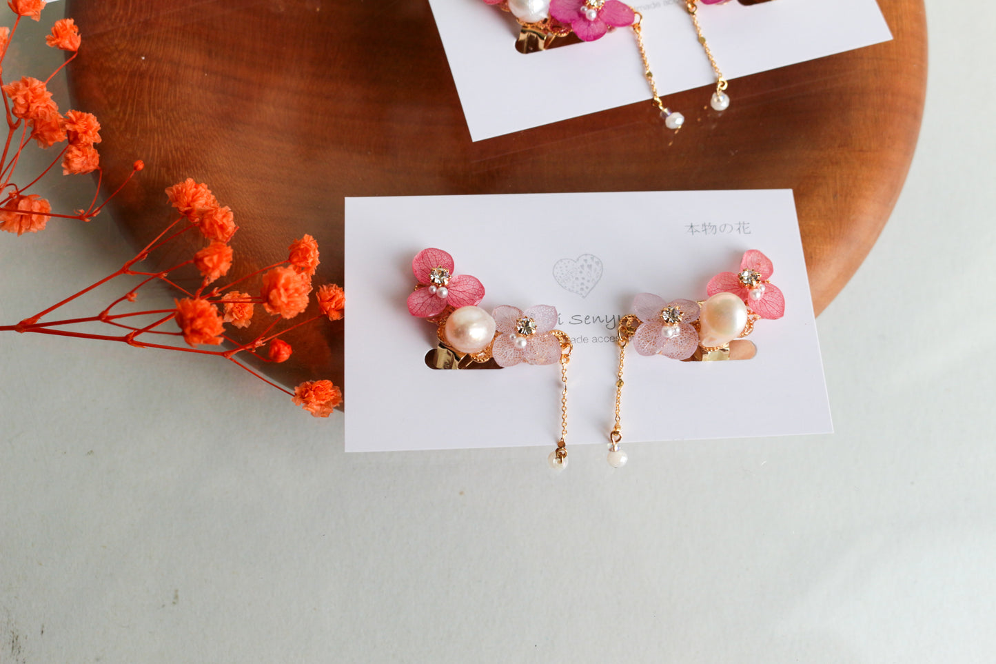 Hydrangea Pearl Flower Earring No.5 Clip-on (イヤリング)