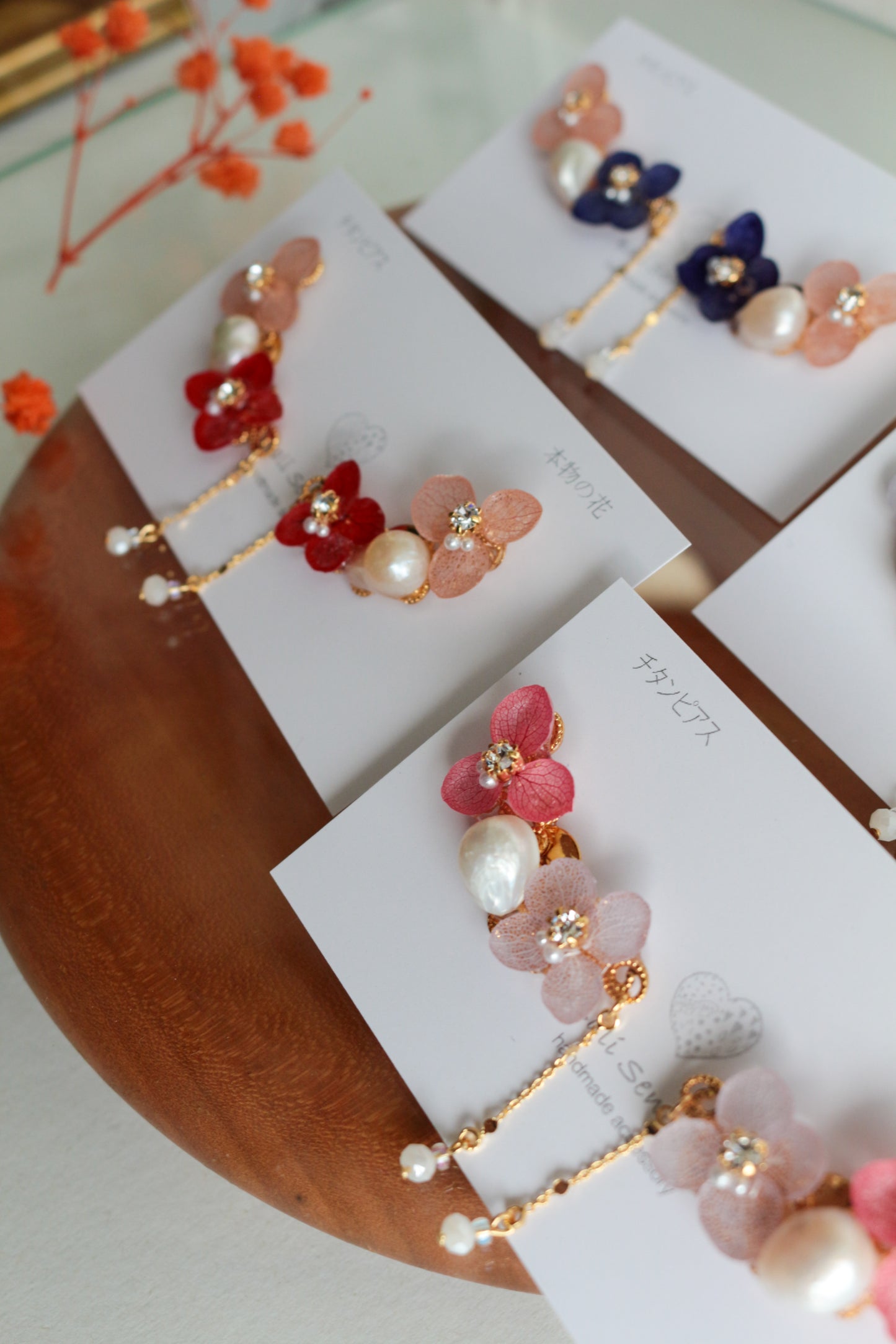 Hydrangea Pearl Flower Earring No.6 Titanium Pierce(ピアス)